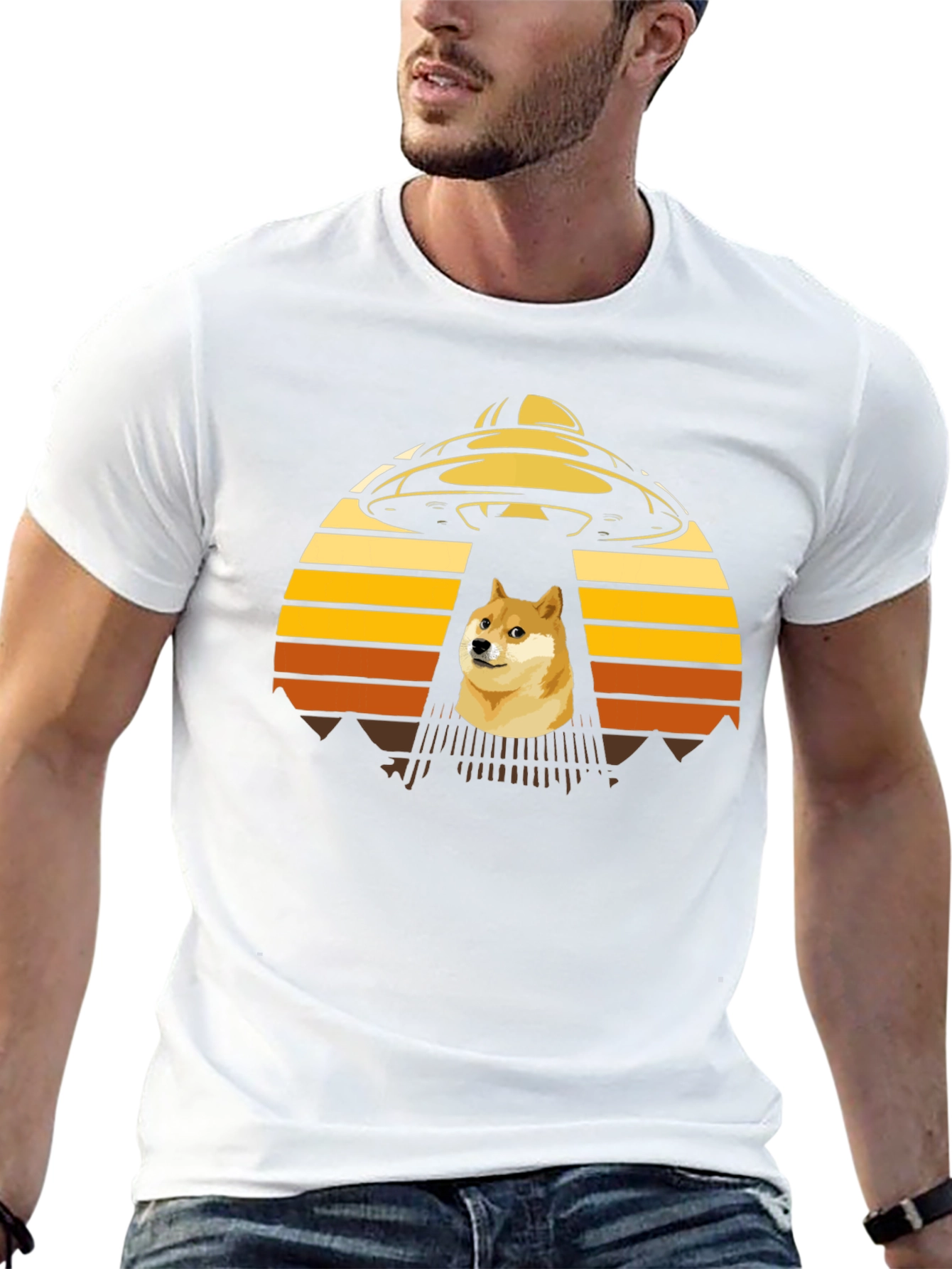 Dogecoin UFO Abduction T-Shirt - Crypto Meme Tee