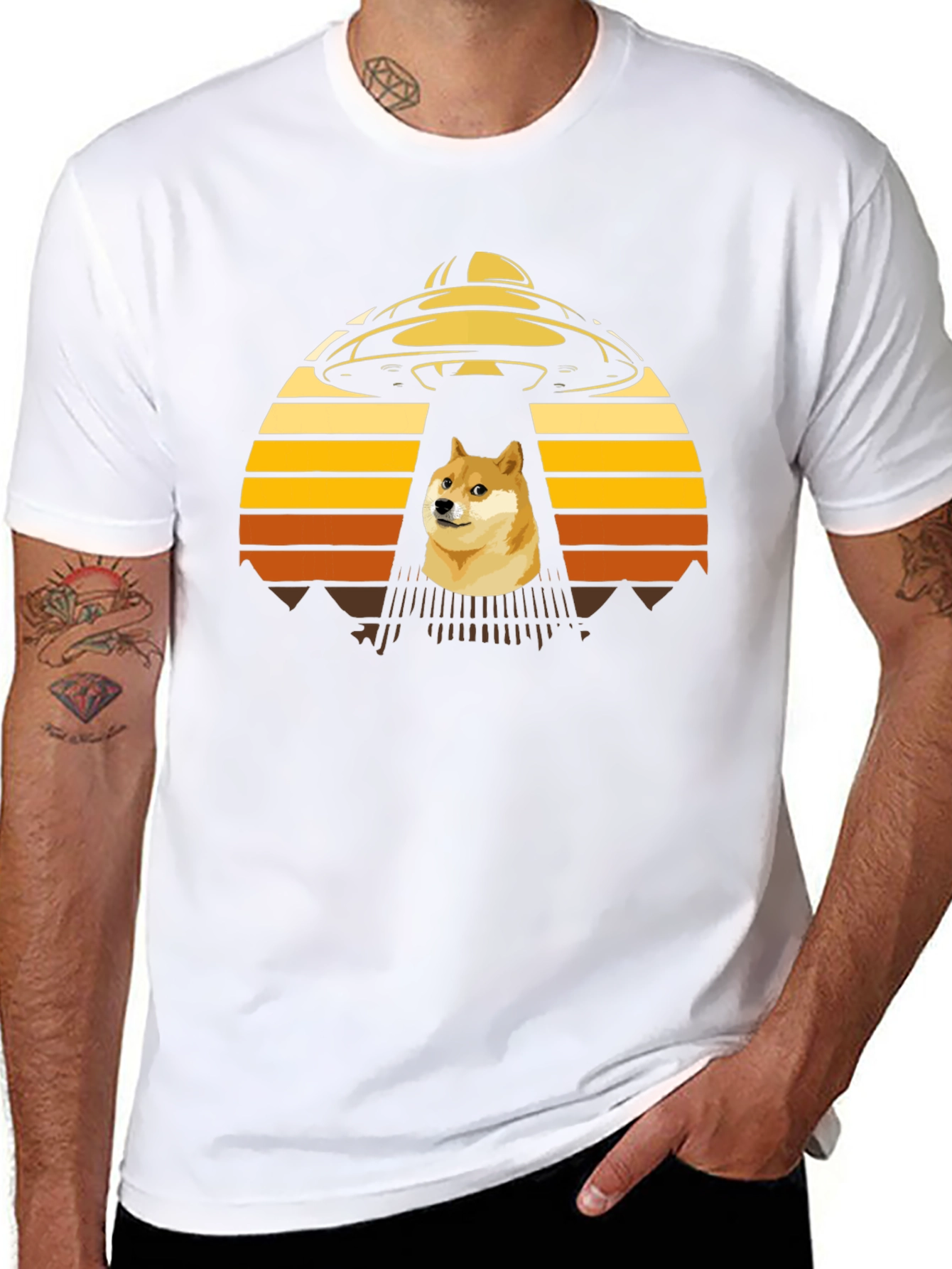 Dogecoin UFO Abduction T-Shirt - Crypto Meme Tee
