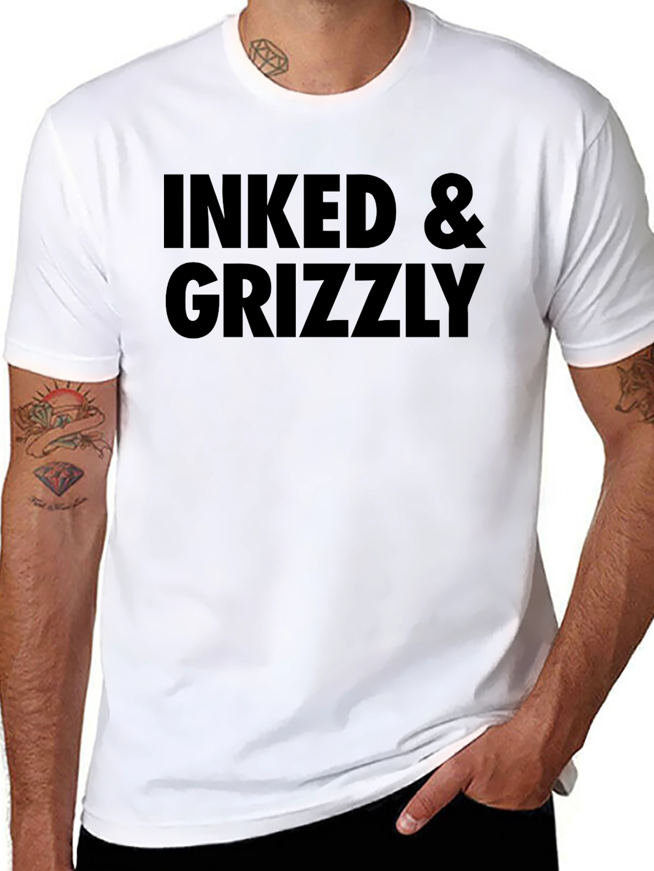 Inked & Grizzly Black Graphic Tee