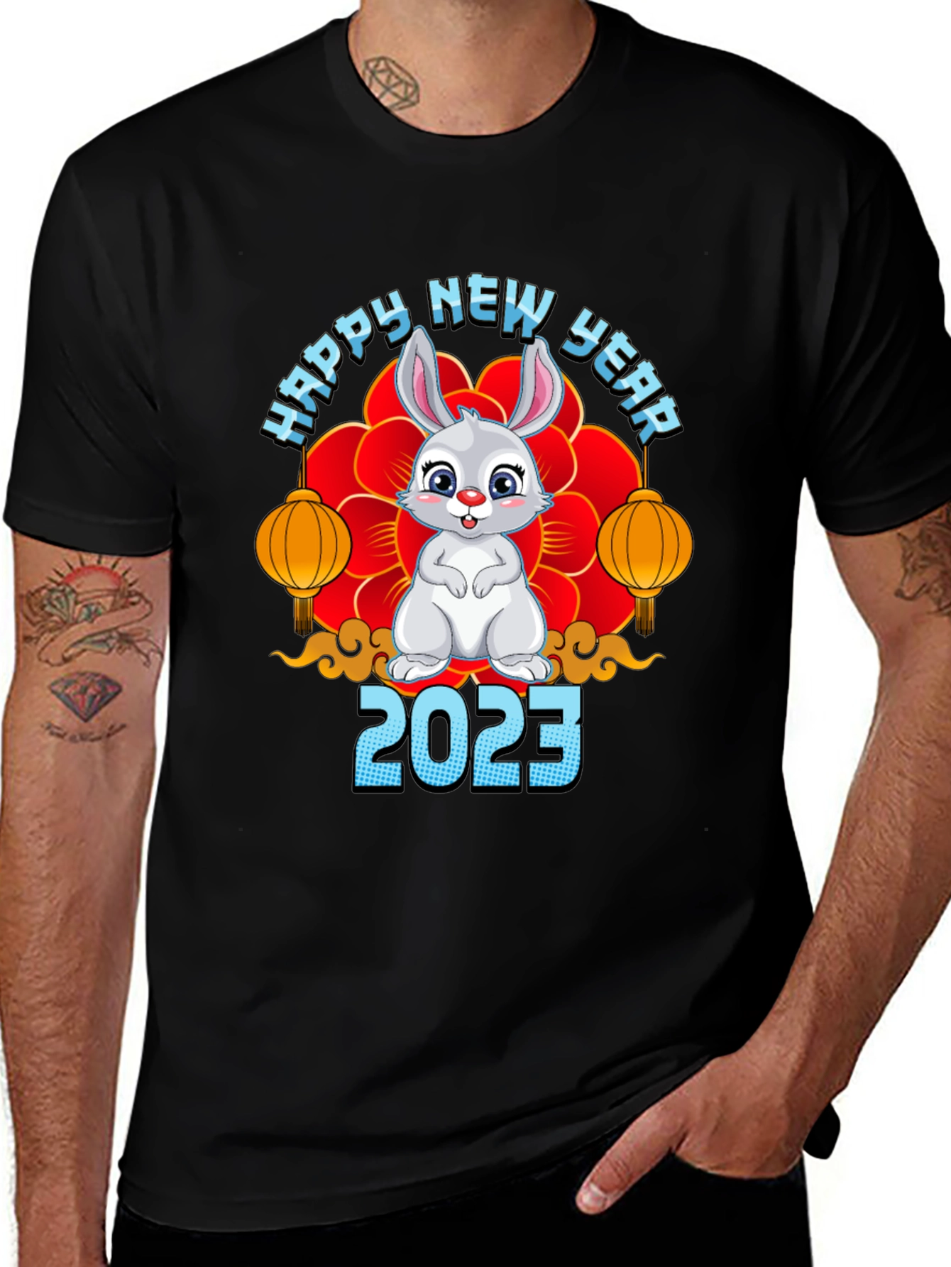 Happy New Year 2023 Rabbit Graphic Tee