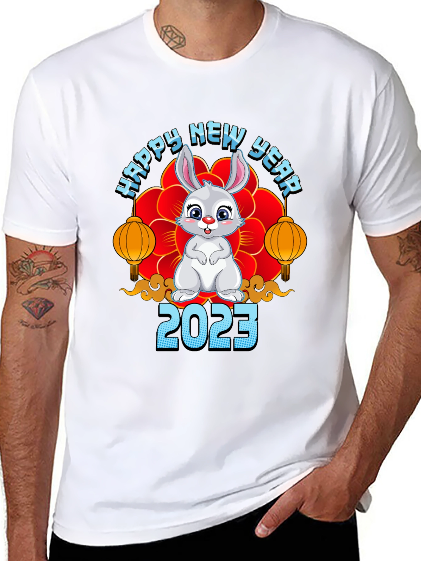 Happy New Year 2023 Rabbit Graphic Tee