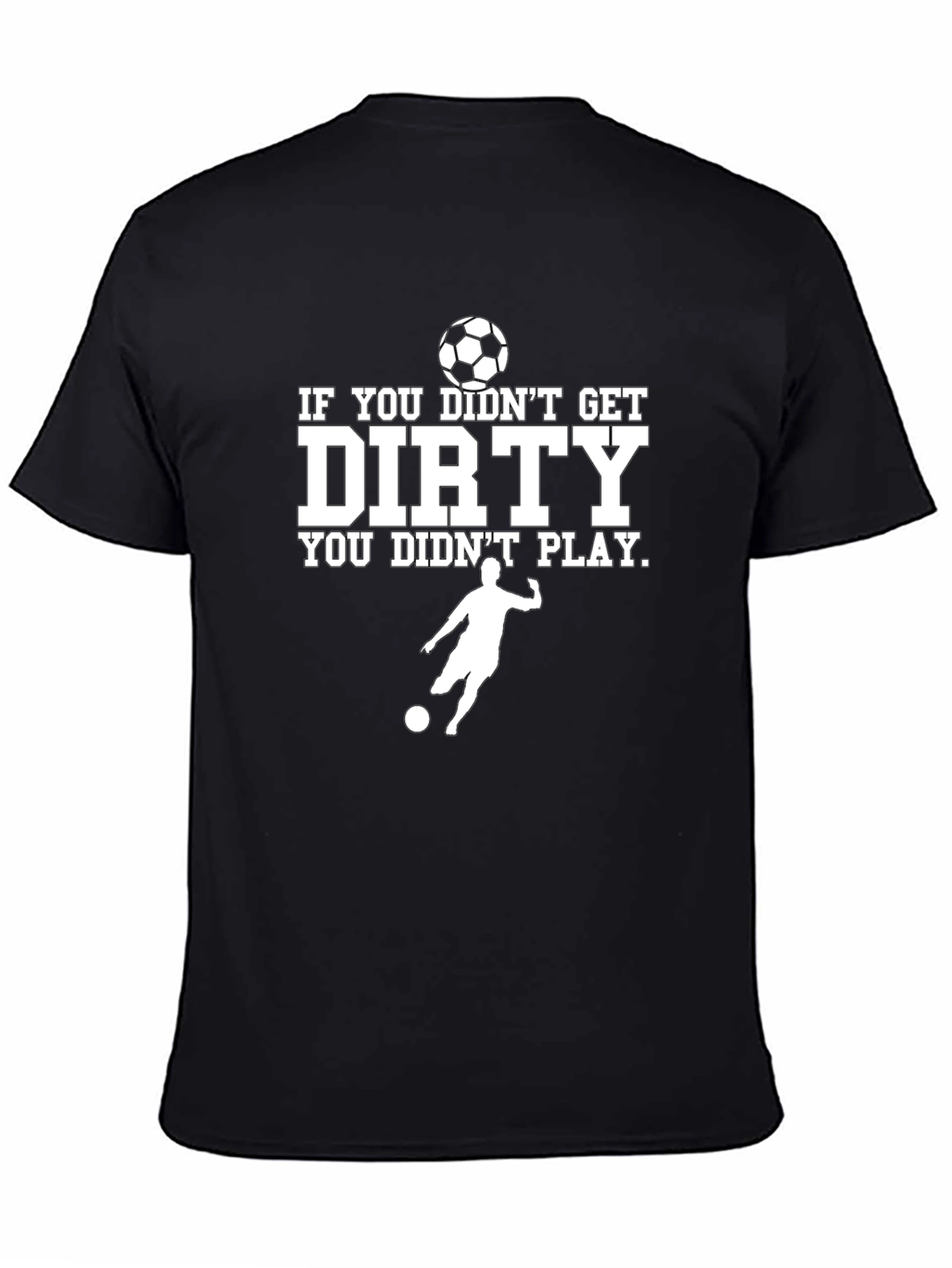 Dirty Soccer Player Black Graphic T-Shirt