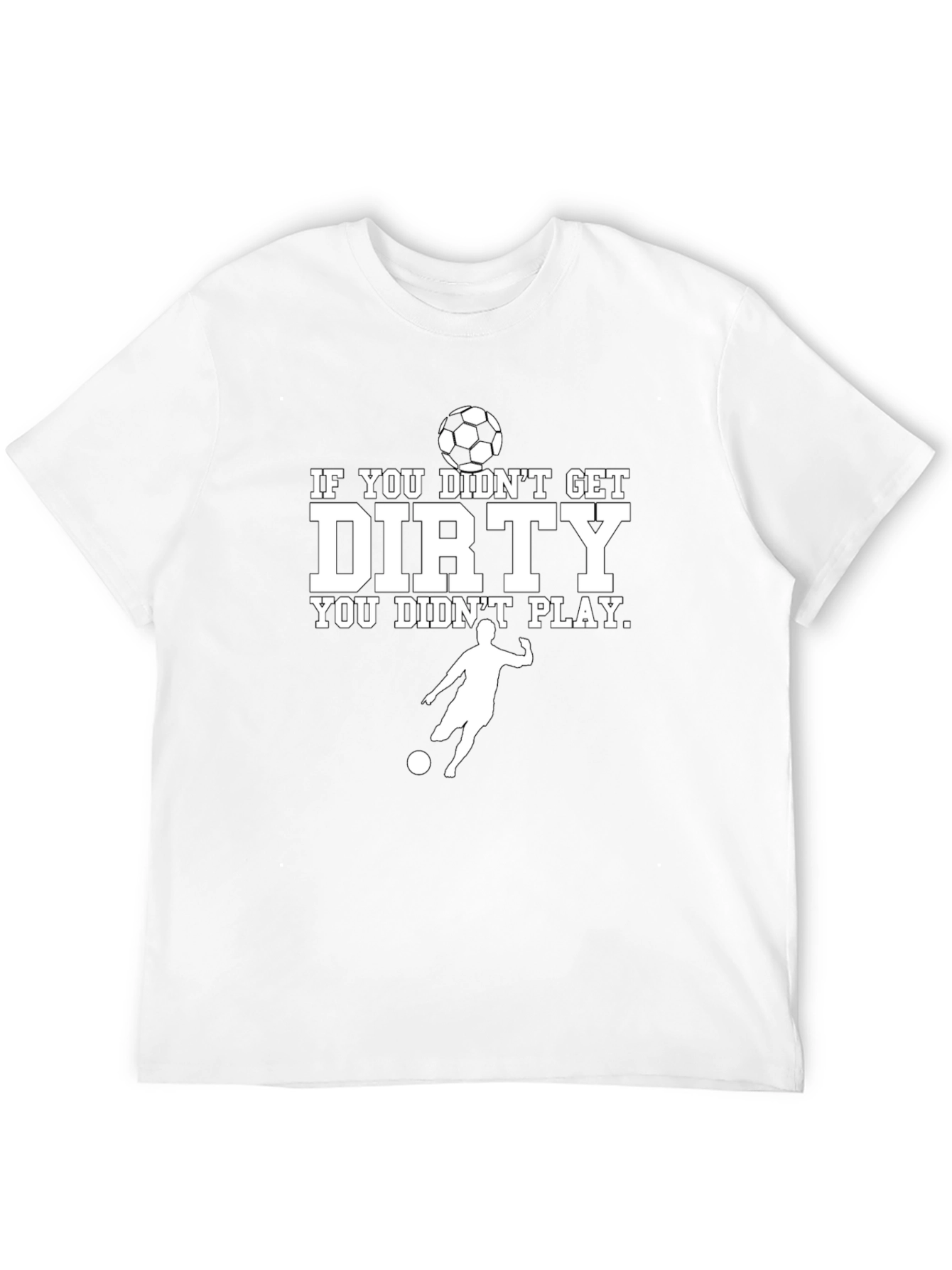 Dirty Soccer Player Black Graphic T-Shirt