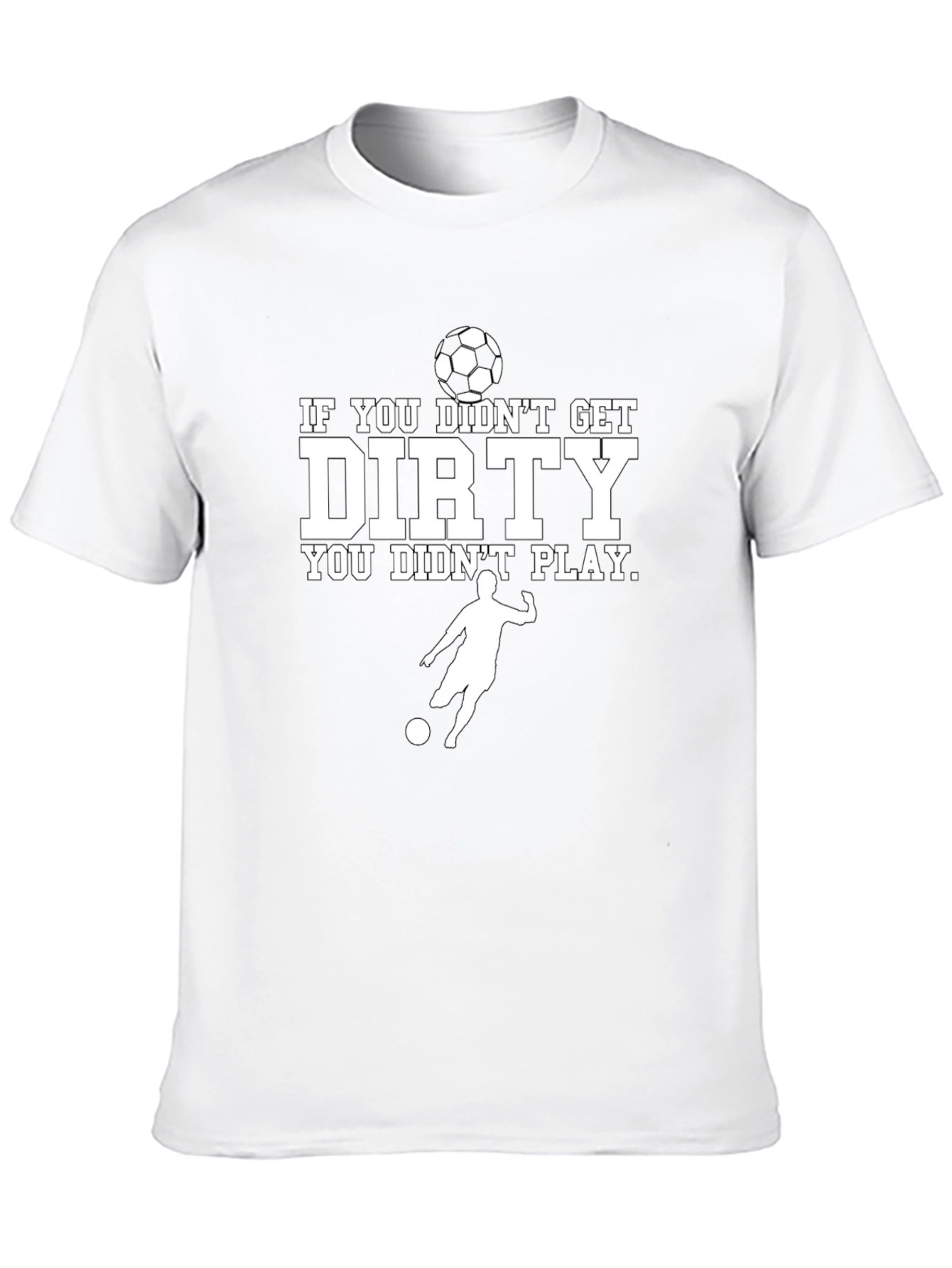 Dirty Soccer Player Black Graphic T-Shirt