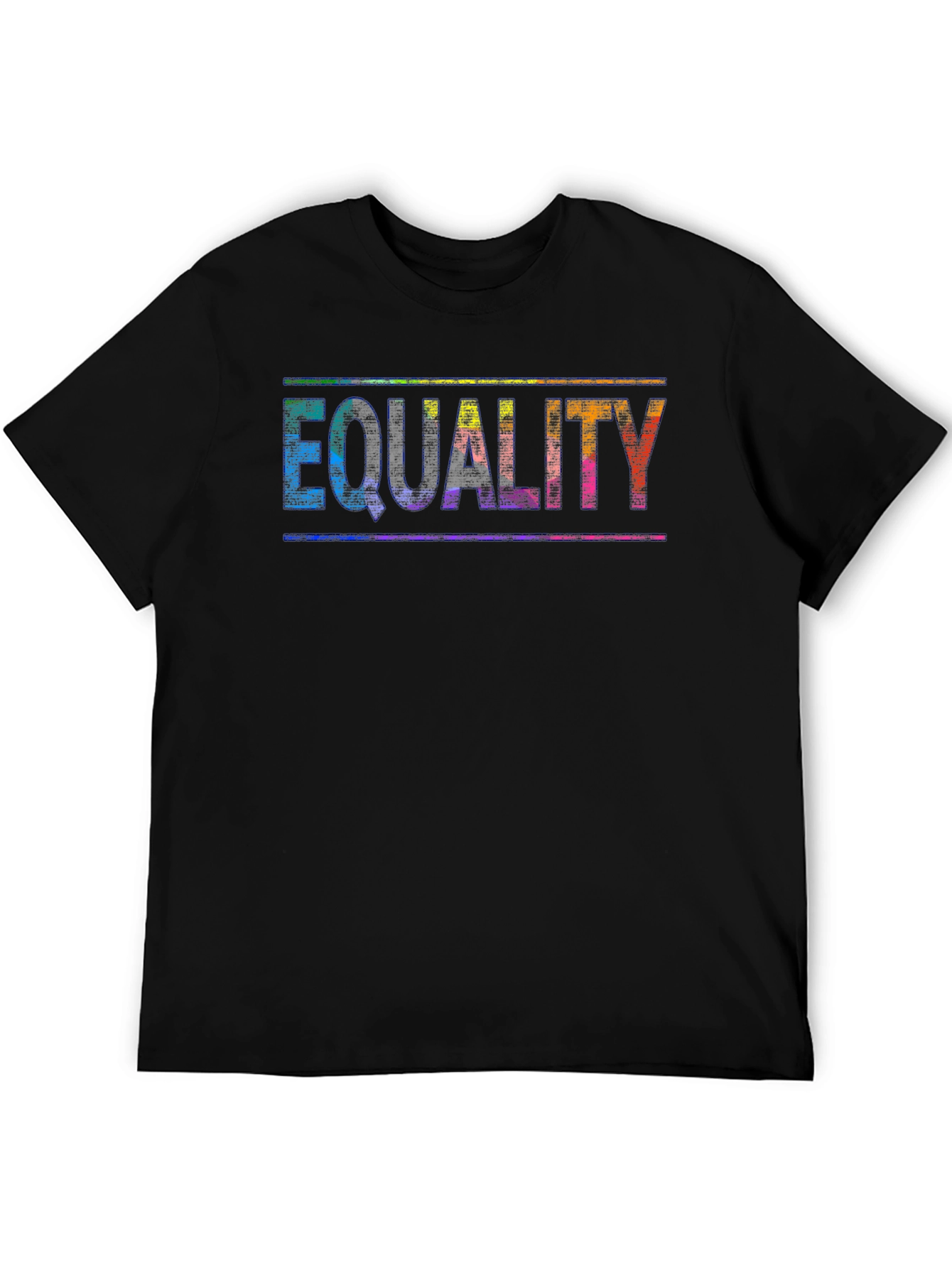 Equality Rainbow Print Black T-Shirt
