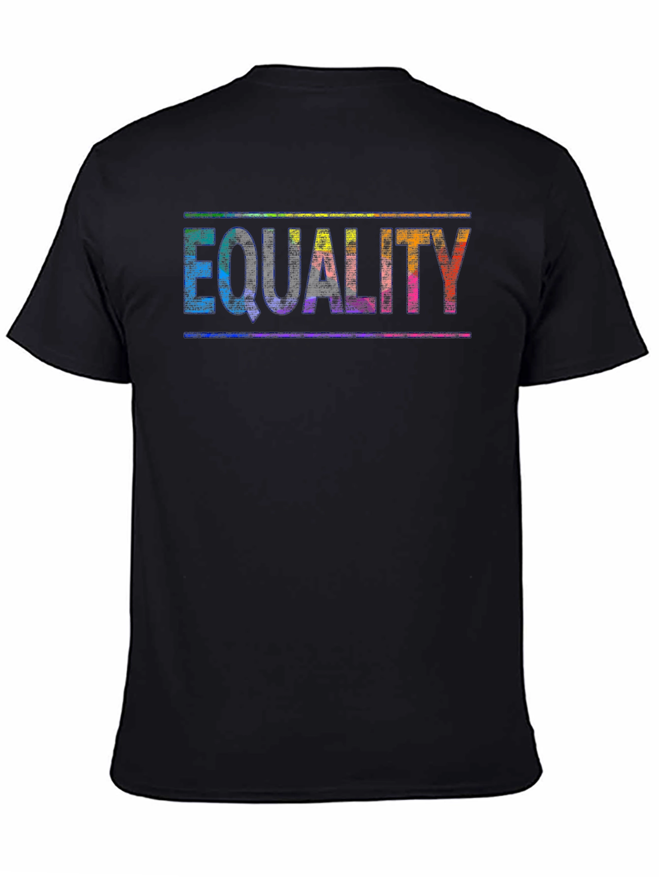 Equality Rainbow Print Black T-Shirt