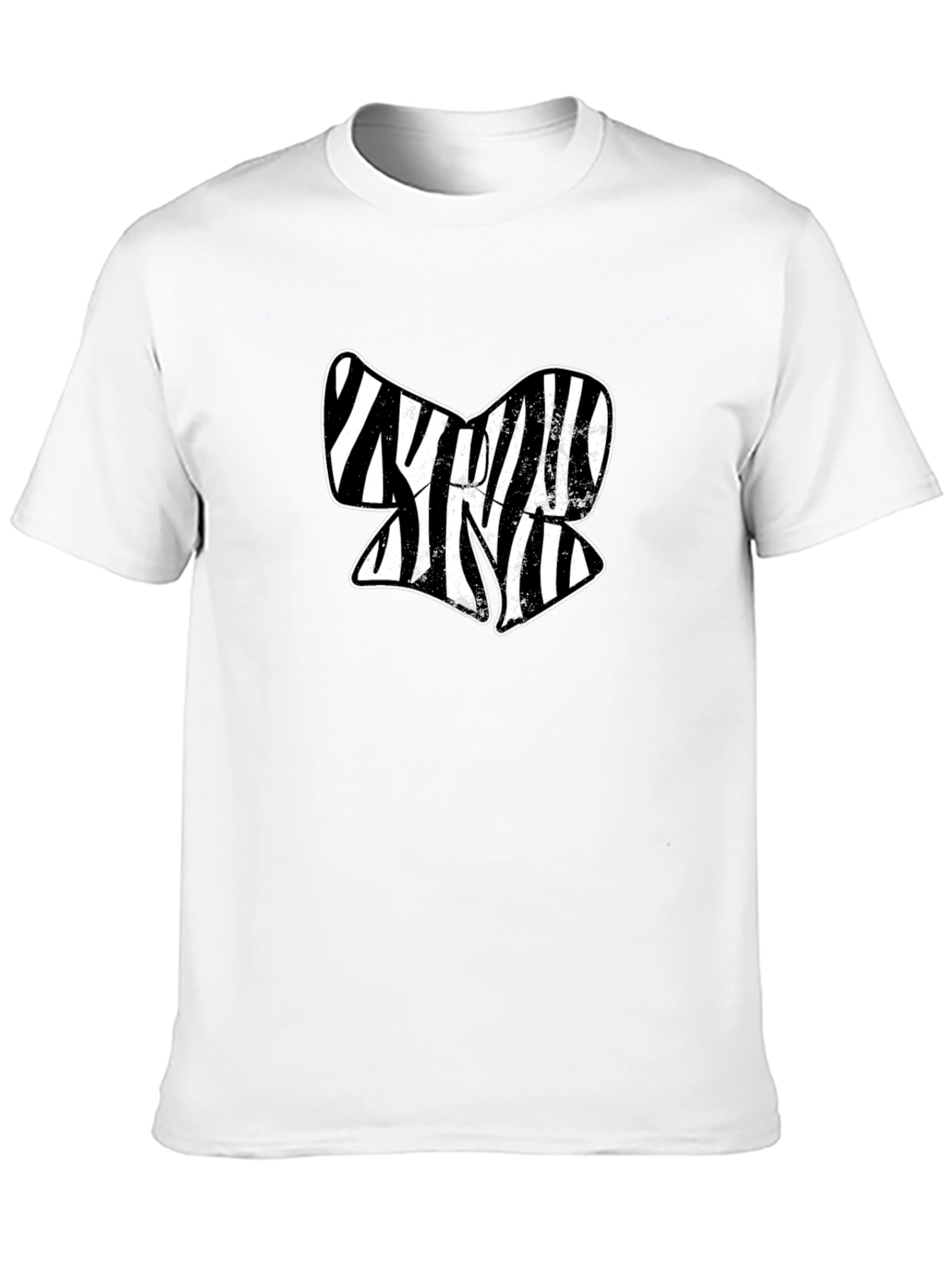 Zebra Stripe Abstract Graphic Black T-Shirt