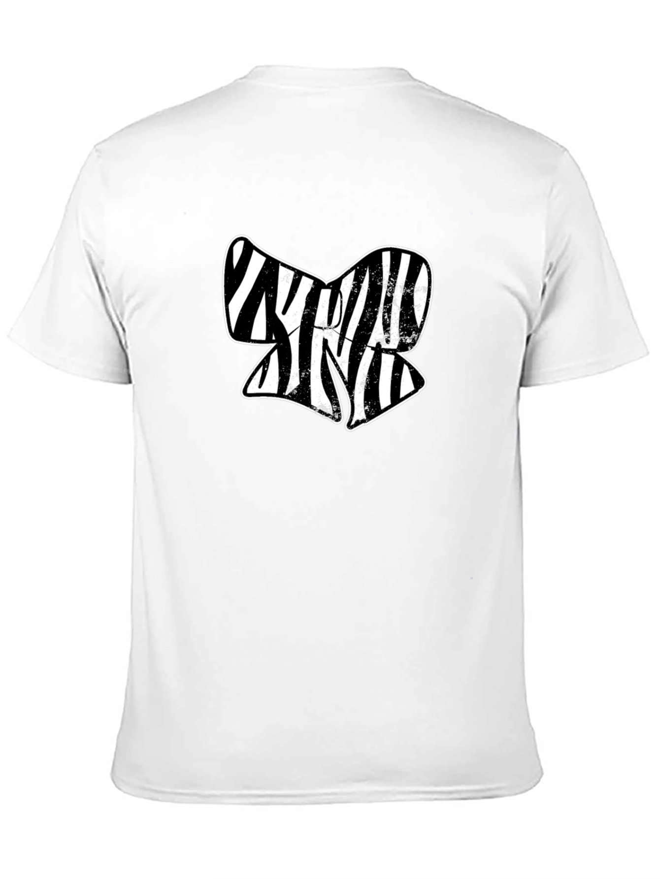 Zebra Stripe Abstract Graphic Black T-Shirt