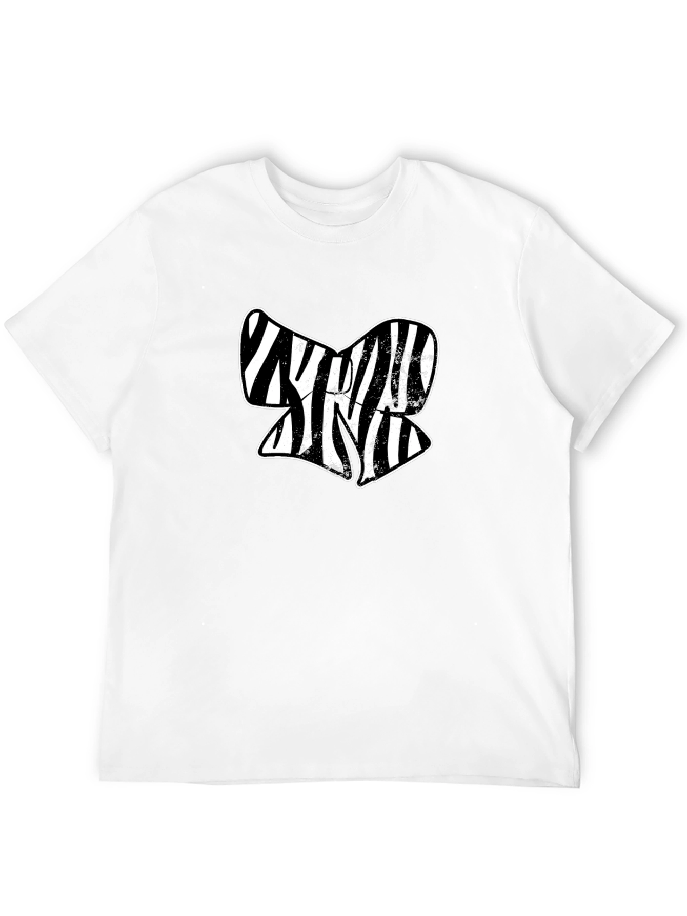 Zebra Stripe Abstract Graphic Black T-Shirt