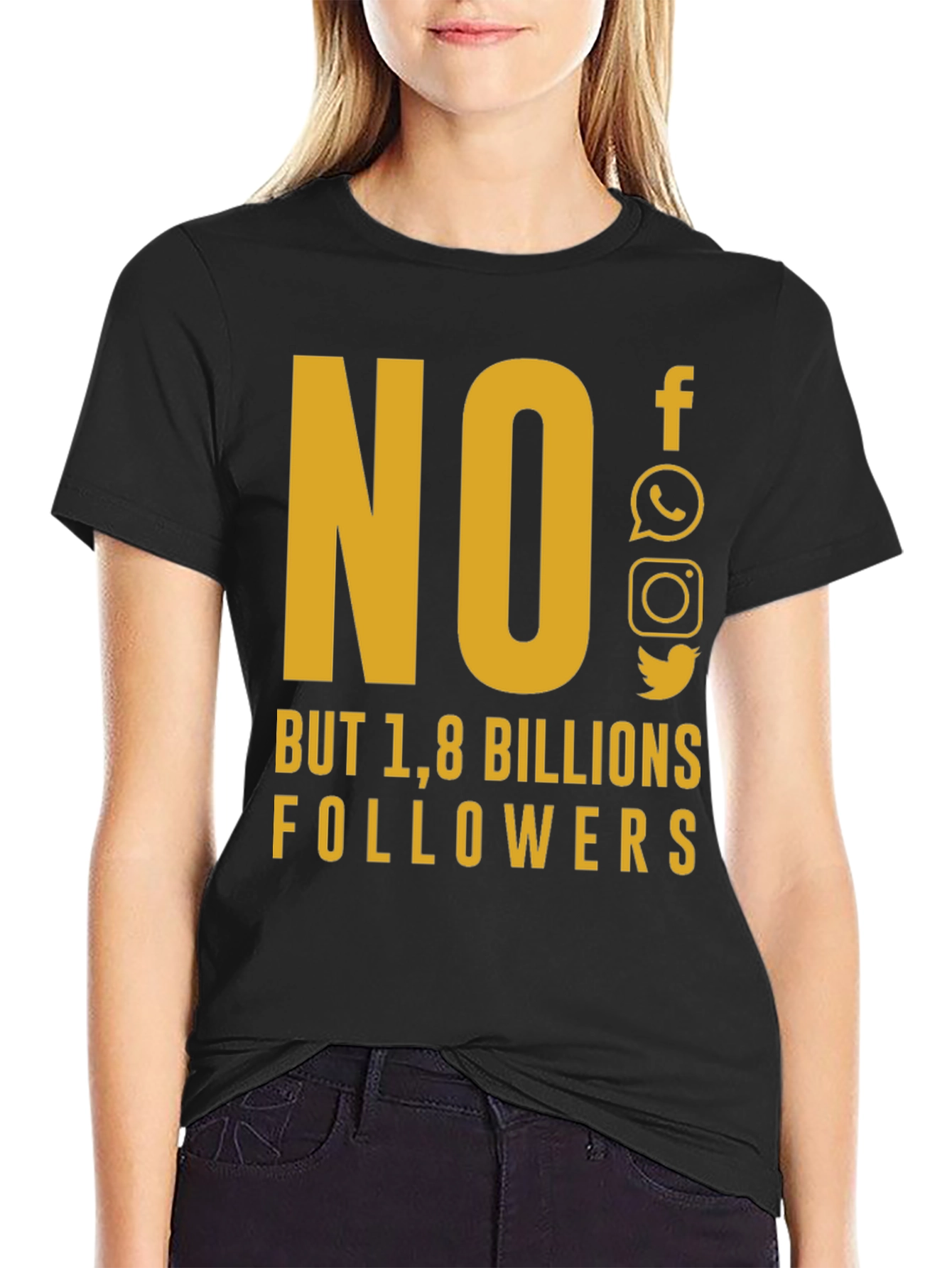 Social Media Humor T-Shirt - 1.8 Billion Followers