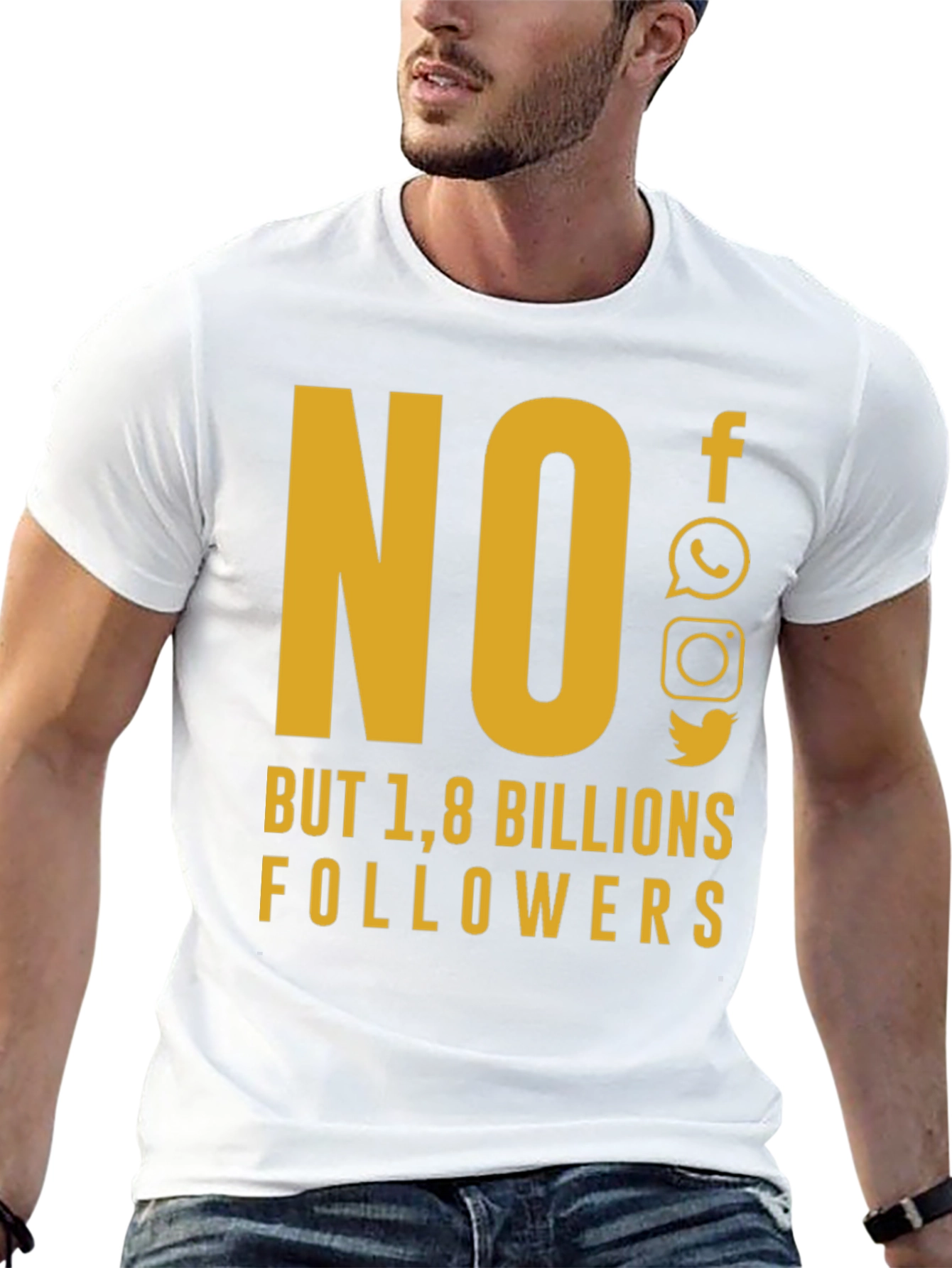 Social Media Humor T-Shirt - 1.8 Billion Followers