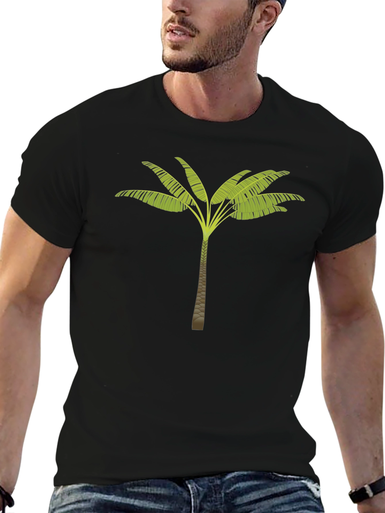 Palm Tree Graphic Black T-Shirt