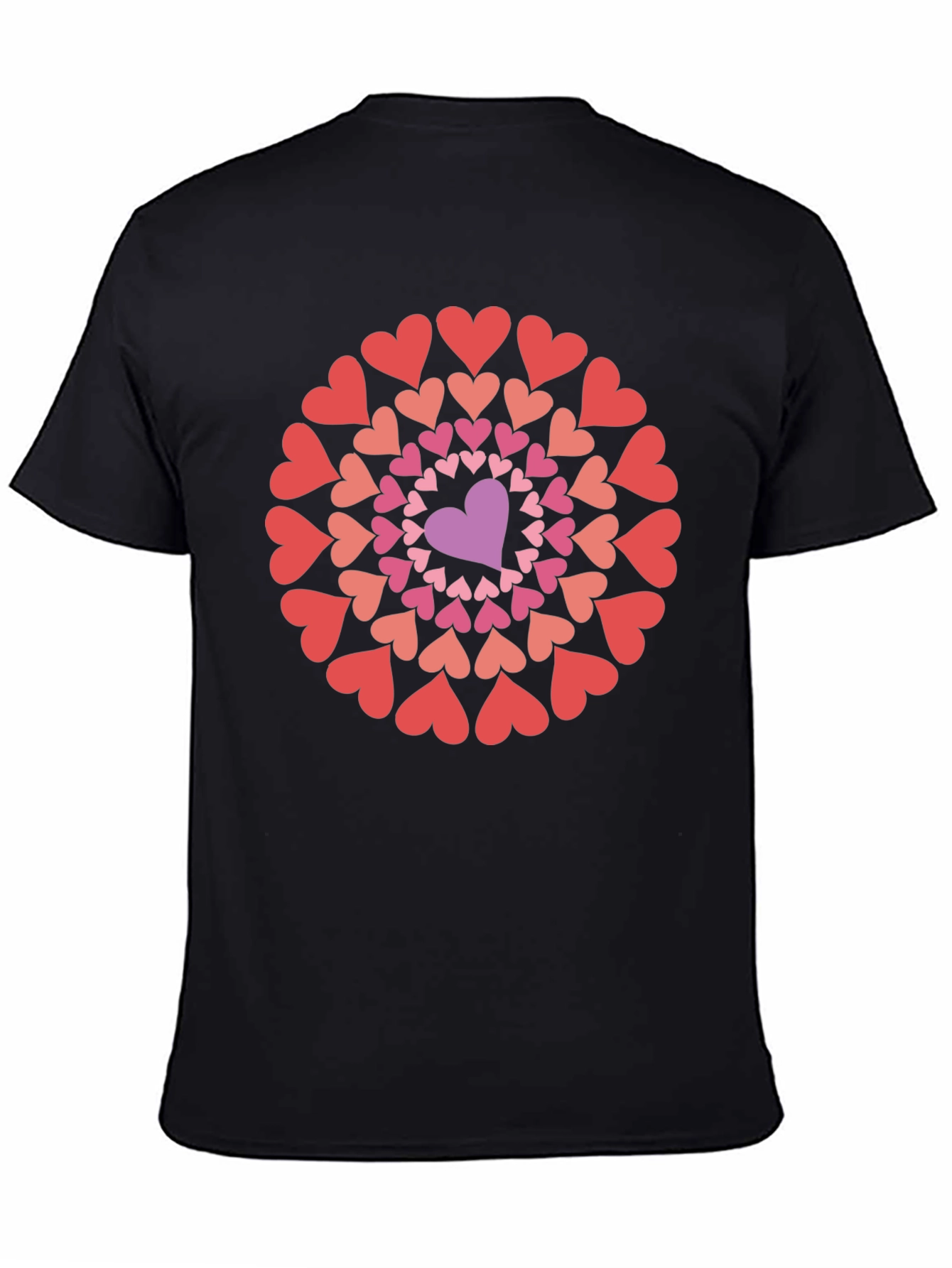 Heart Mandala Graphic Tee - Black
