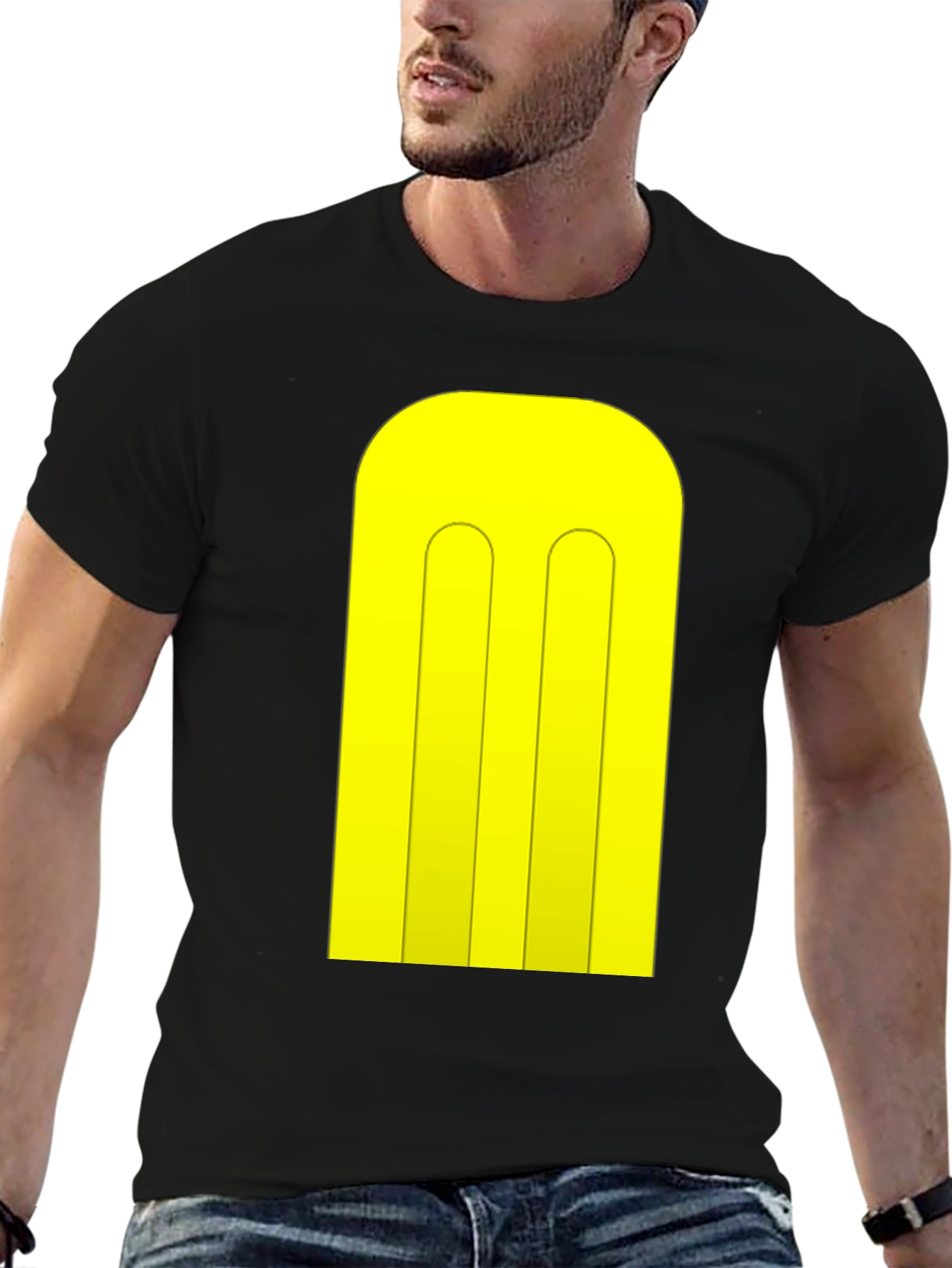 Modernist Yellow Shape Black T-Shirt