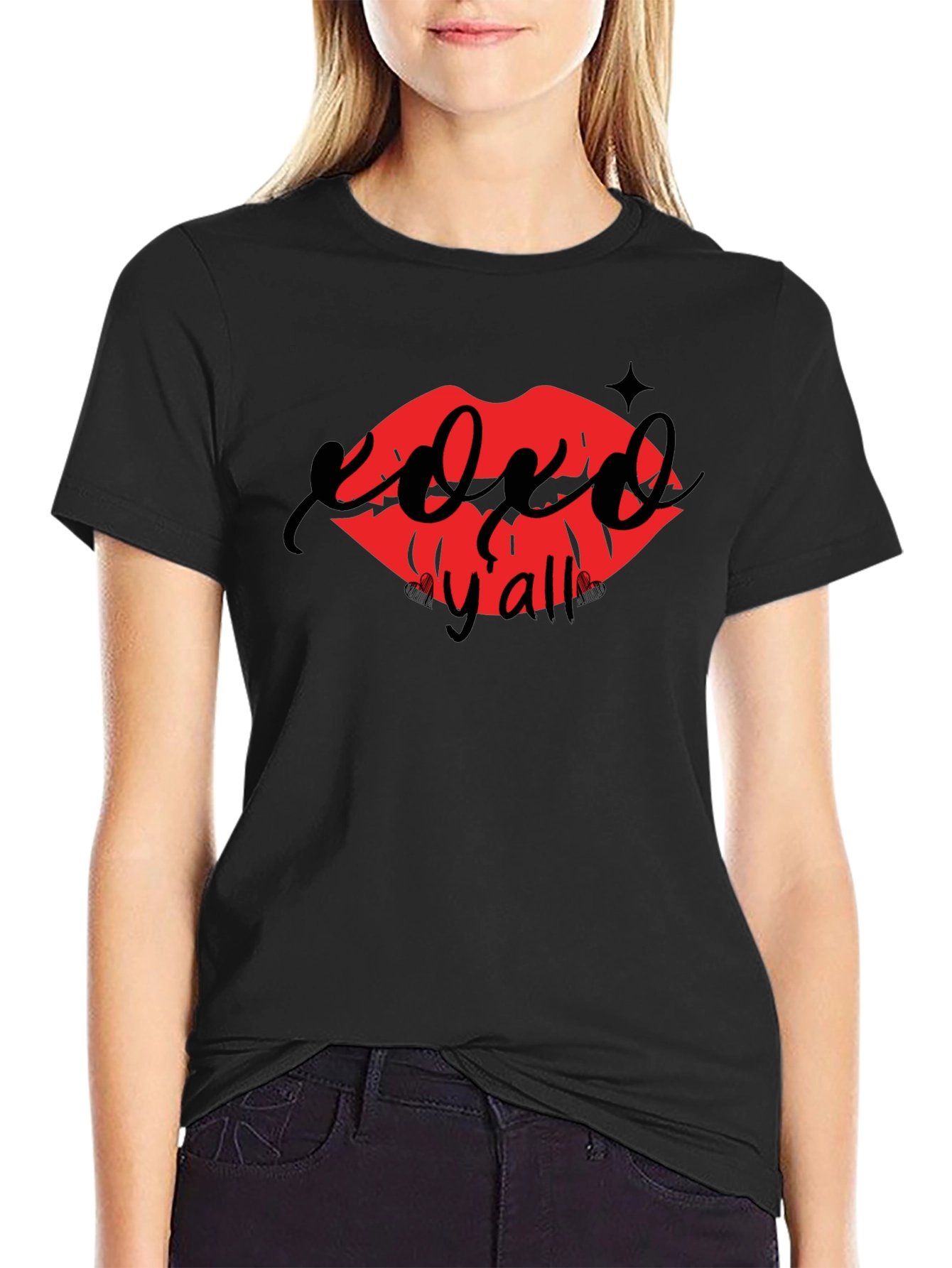 XOXO Yall Lip Print Tee - Casual Chic Style