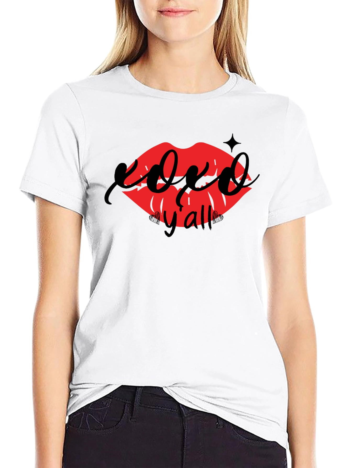 XOXO Yall Lip Print Tee - Casual Chic Style