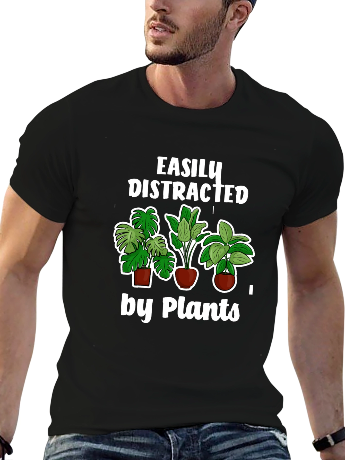 Easily Distracted by Plants T-Shirt Black