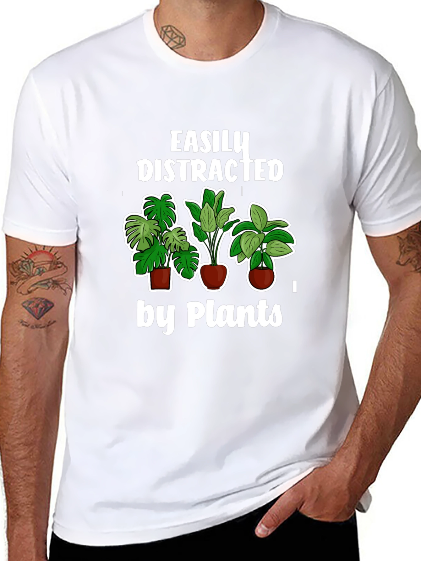 Easily Distracted by Plants T-Shirt Black