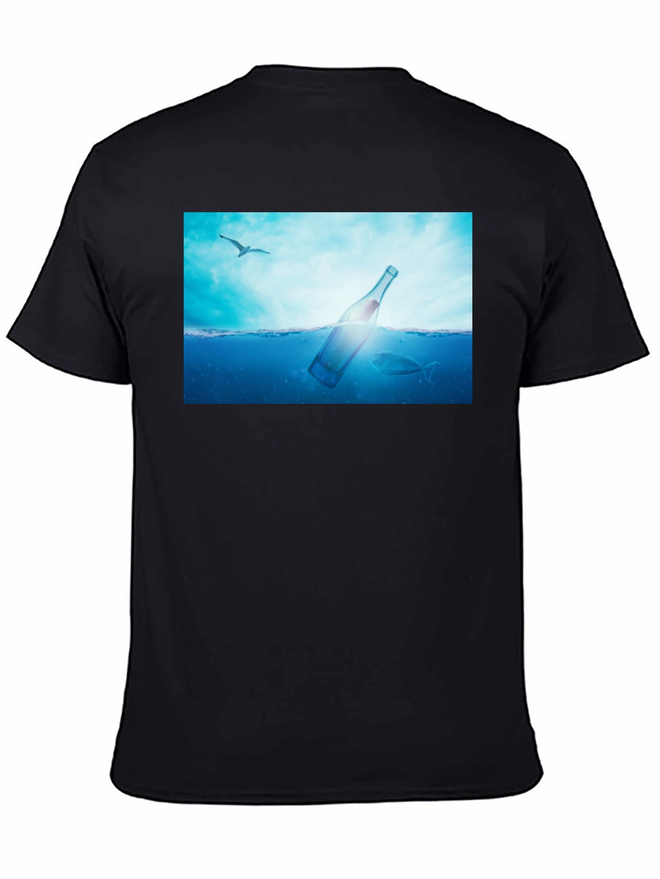 Ocean Bottle Graphic Black T-Shirt
