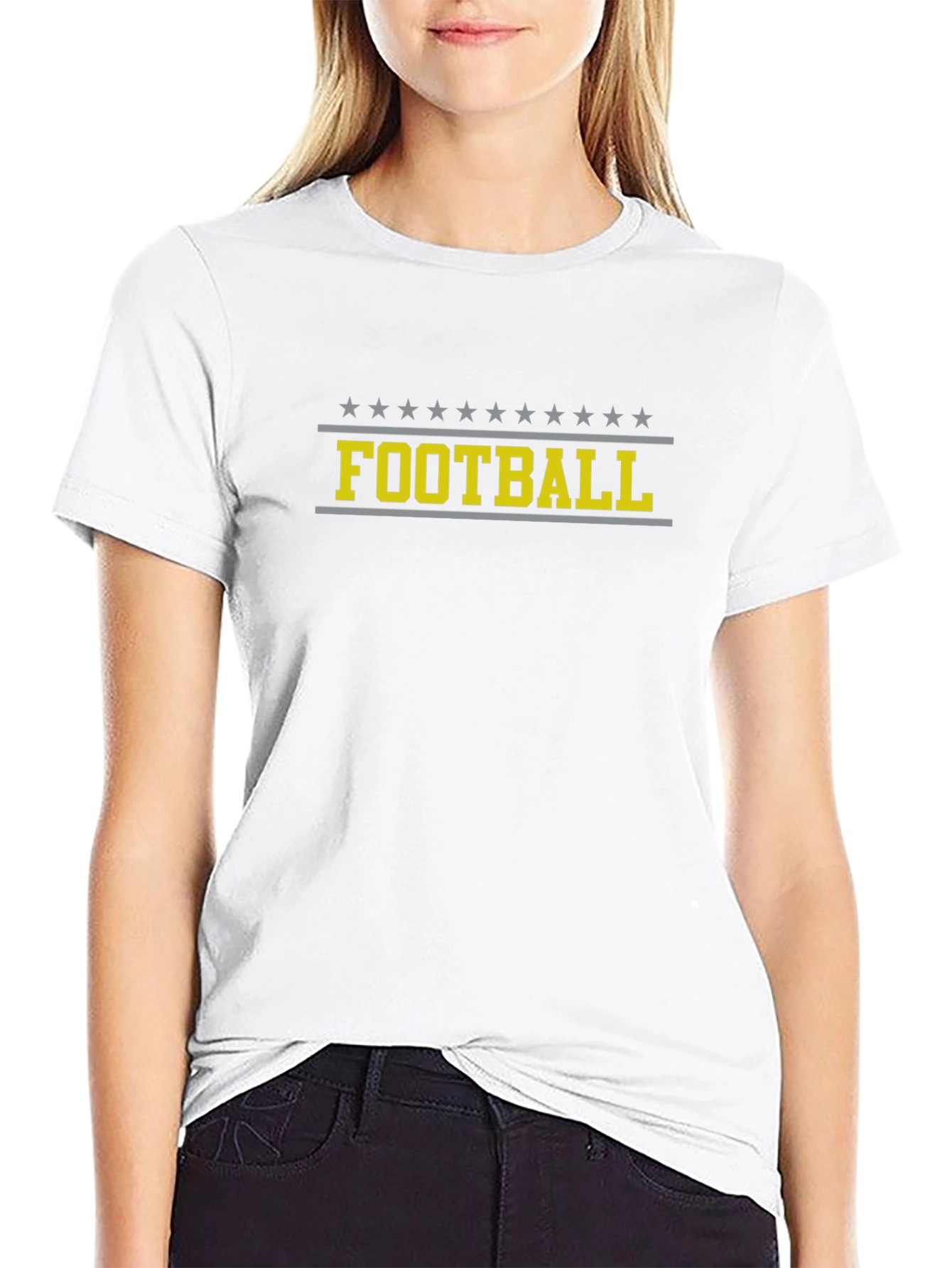 Football Graphic T-Shirt - Black Casual Style