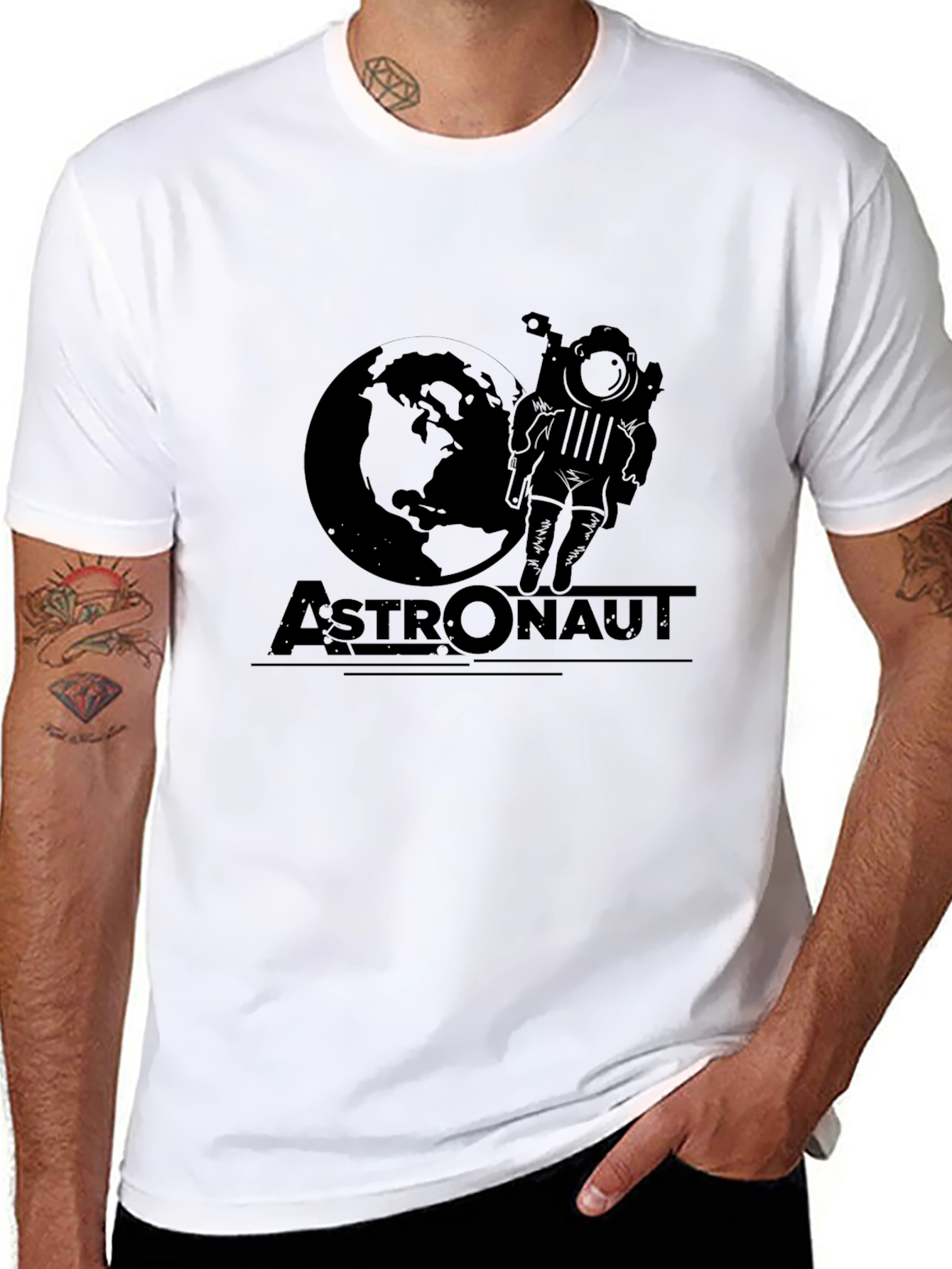 Astronaut Graphic T-Shirt - Black