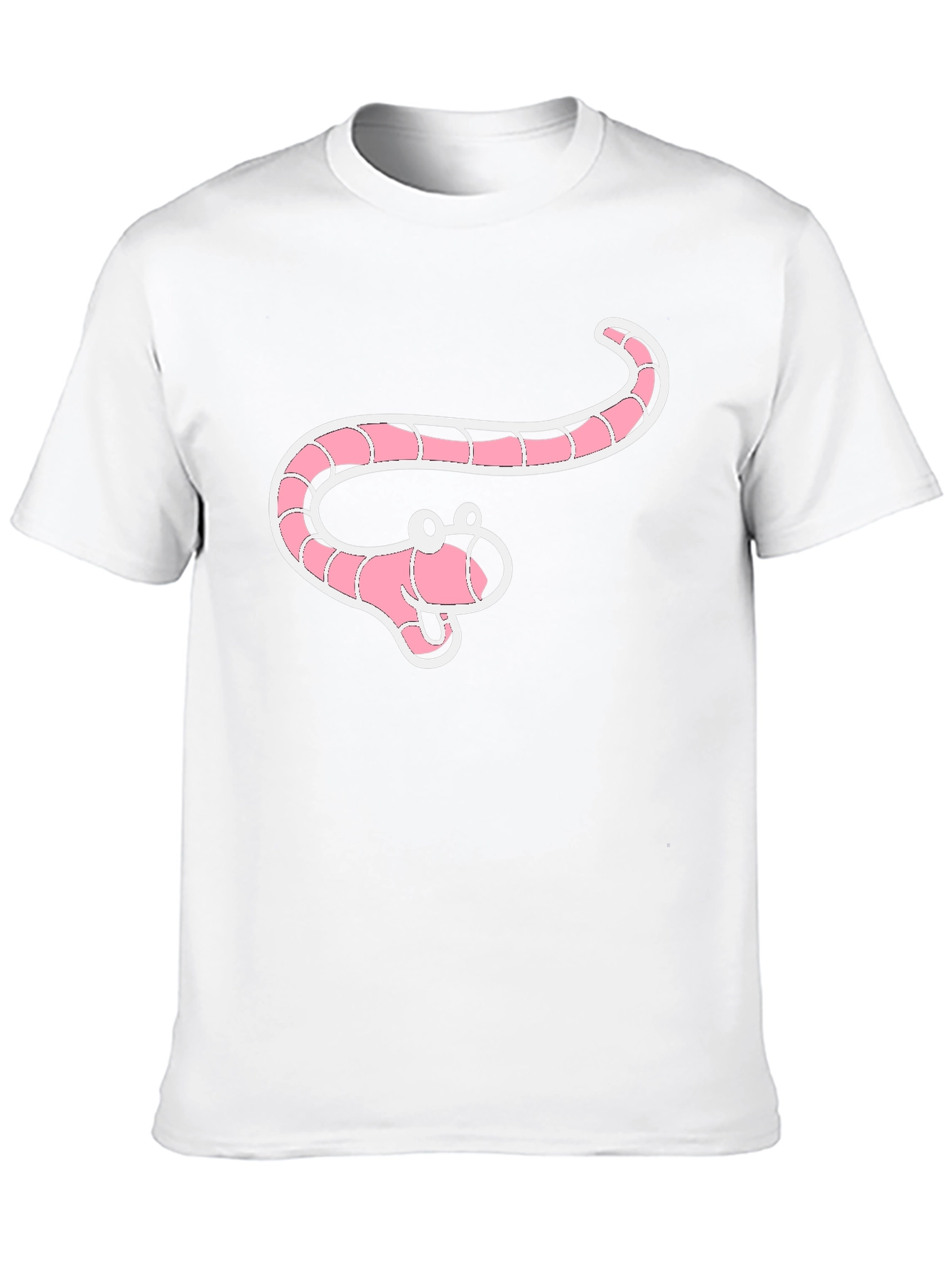 Cartoon Worm Graphic Black T-Shirt