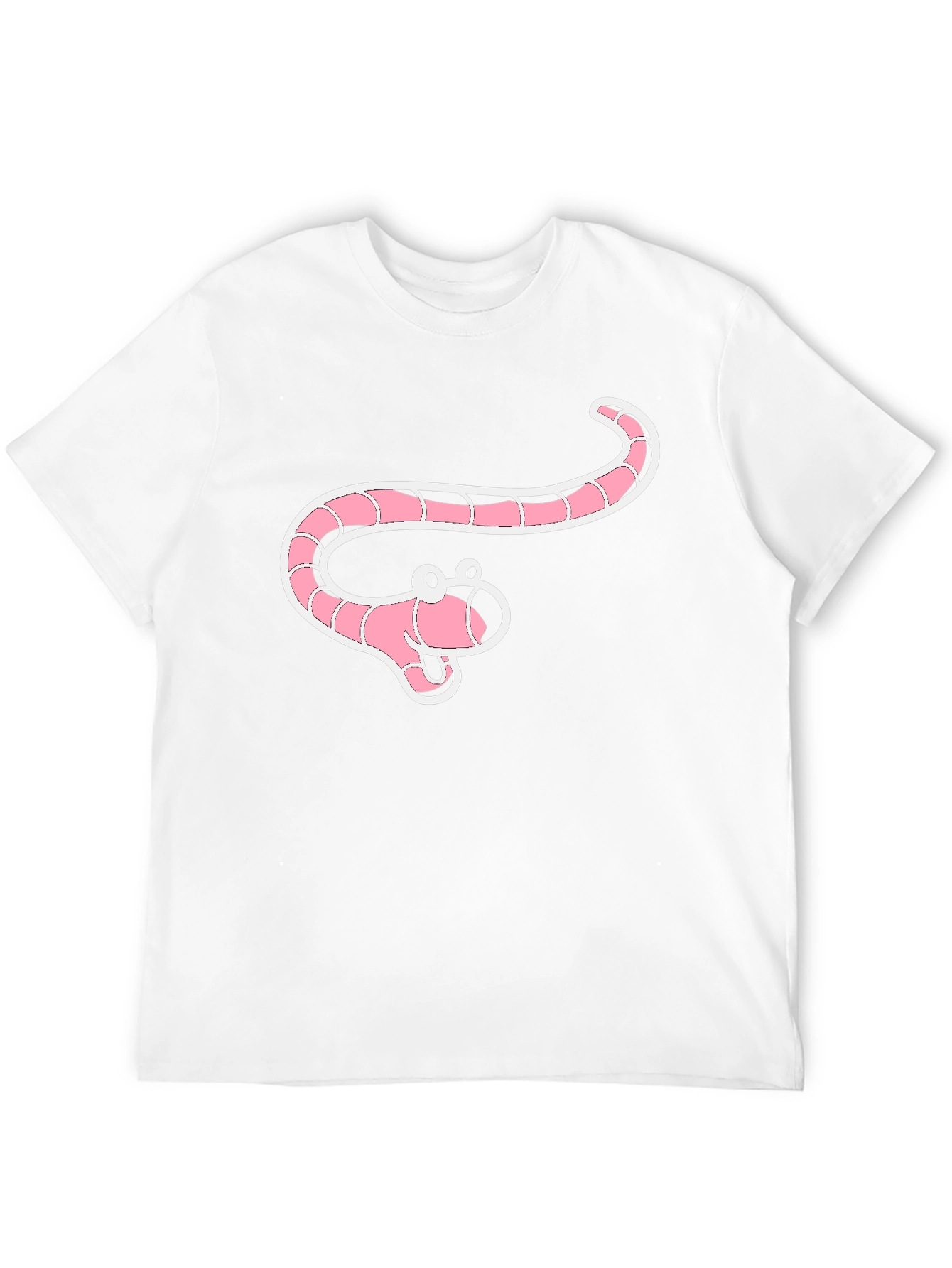 Cartoon Worm Graphic Black T-Shirt