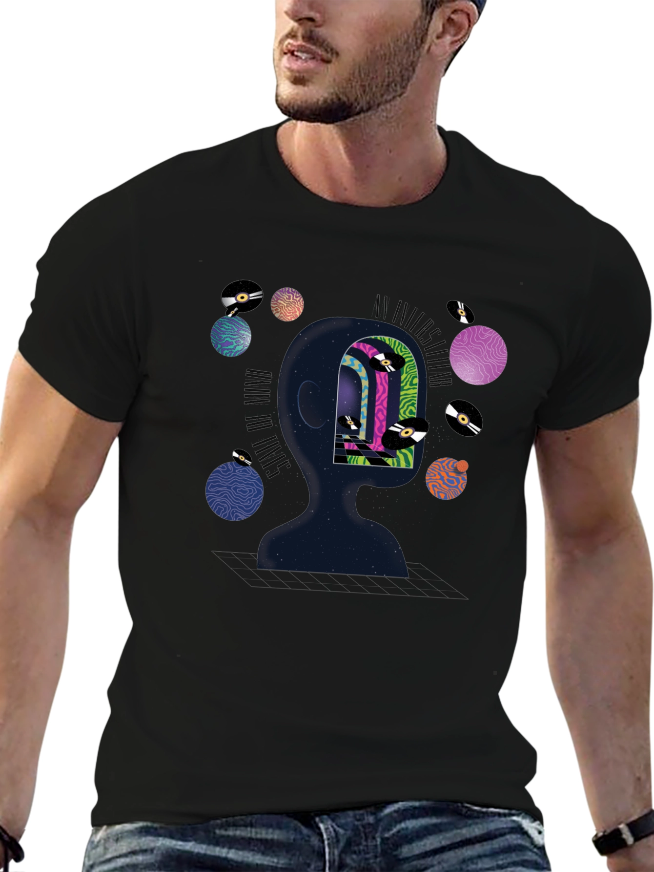 Mindscape Graphic Tee - Black Cotton T-Shirt