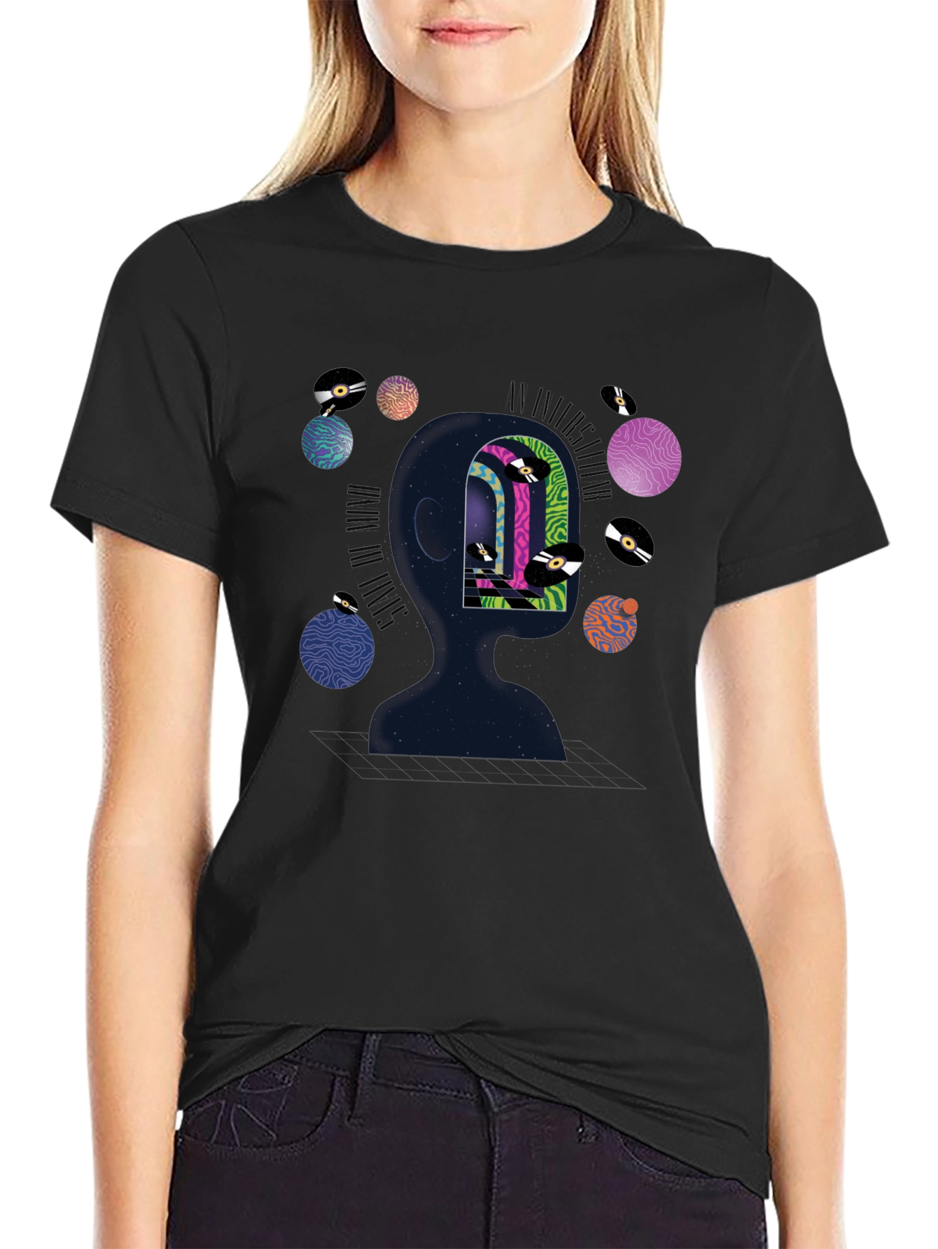 Mindscape Graphic Tee - Black Cotton T-Shirt