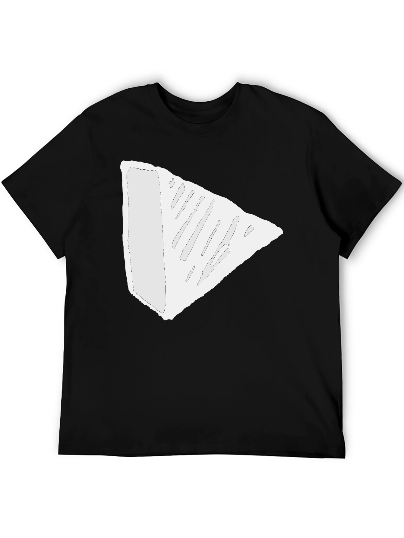 Modern Triangle Tee - Black Cotton Blend T-Shirt