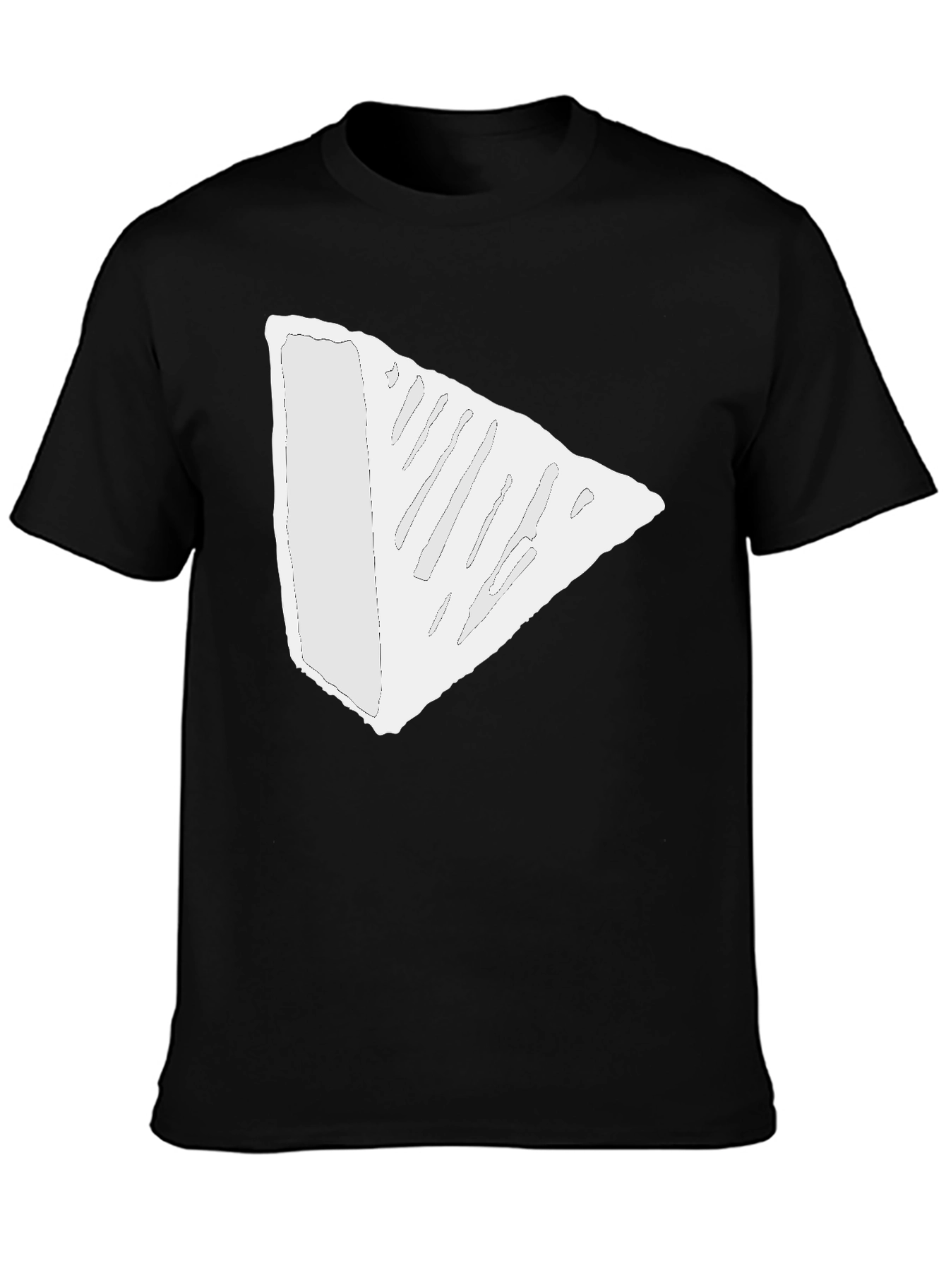 Modern Triangle Tee - Black Cotton Blend T-Shirt