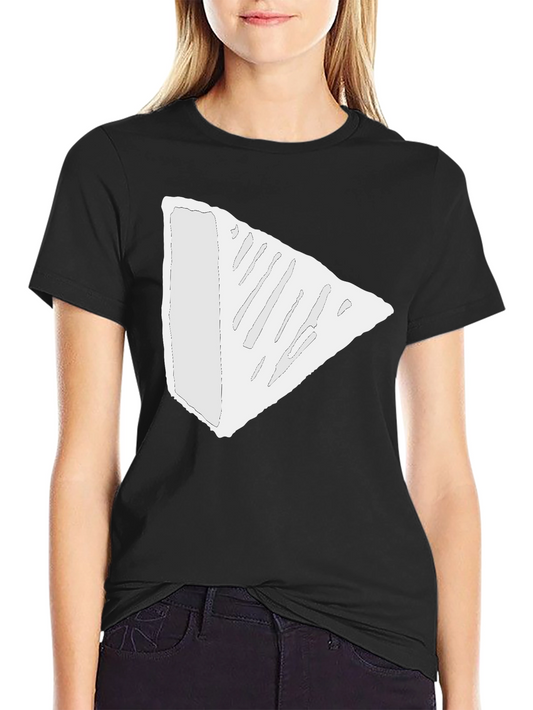 Modern Triangle Tee - Black Cotton Blend T-Shirt
