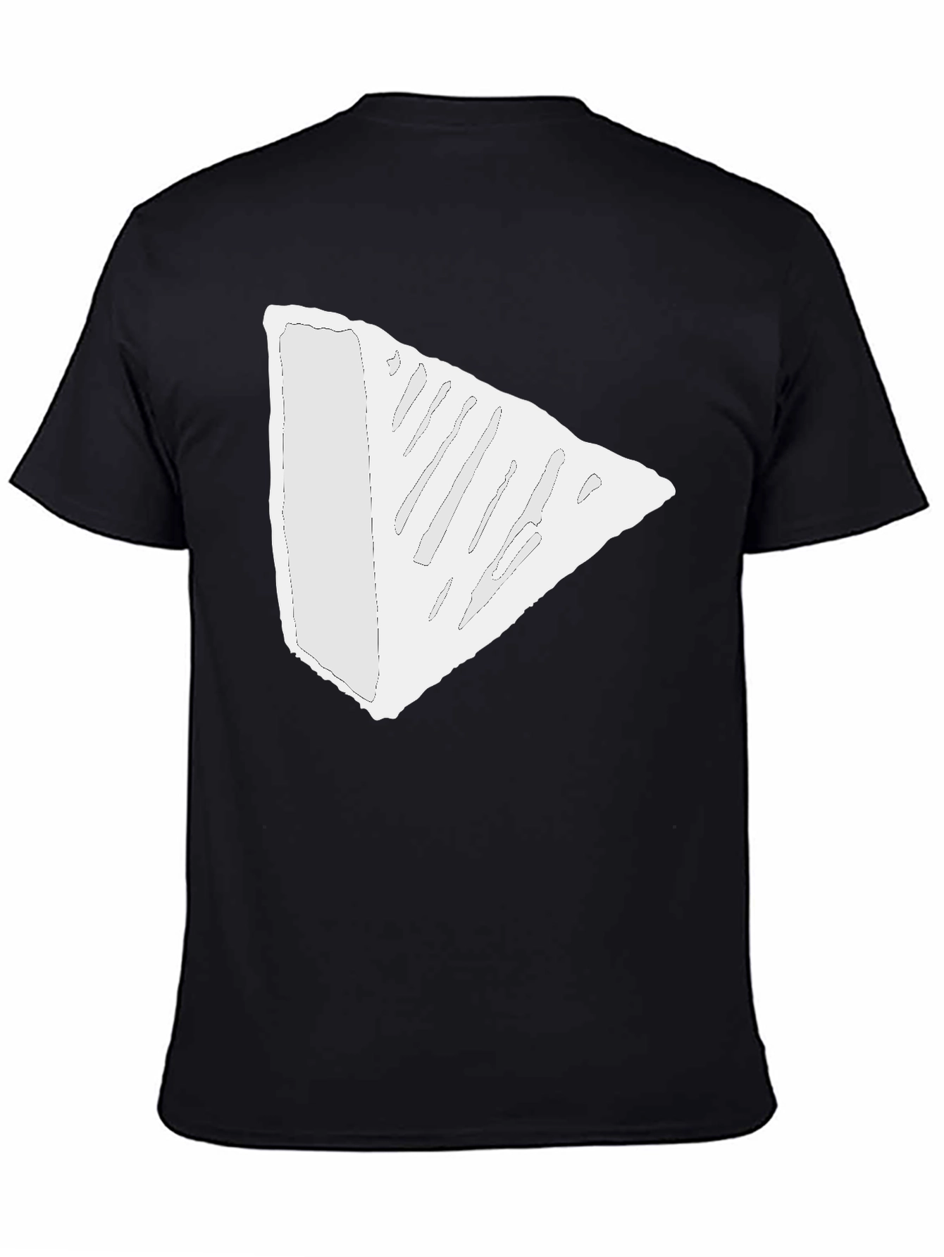 Modern Triangle Tee - Black Cotton Blend T-Shirt