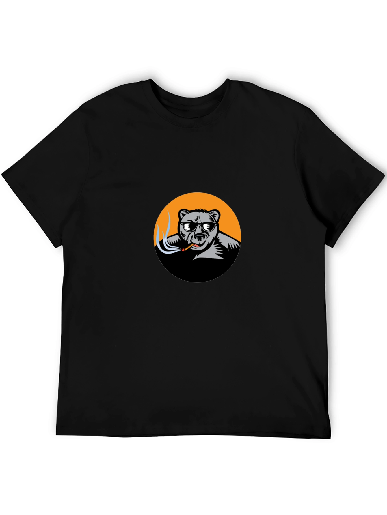 Cool Bear Smoker Graphic Tee - Black