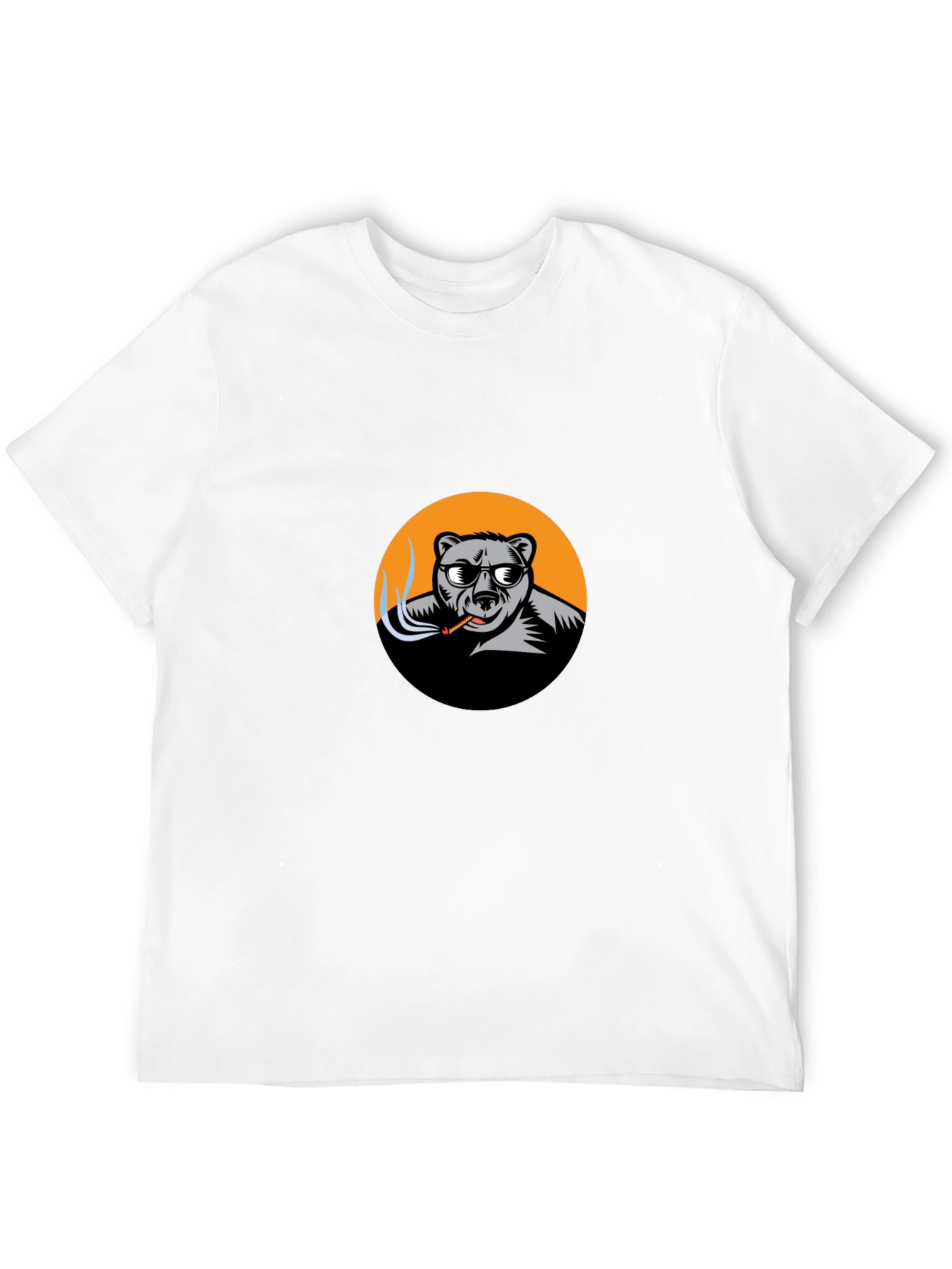 Cool Bear Smoker Graphic Tee - Black