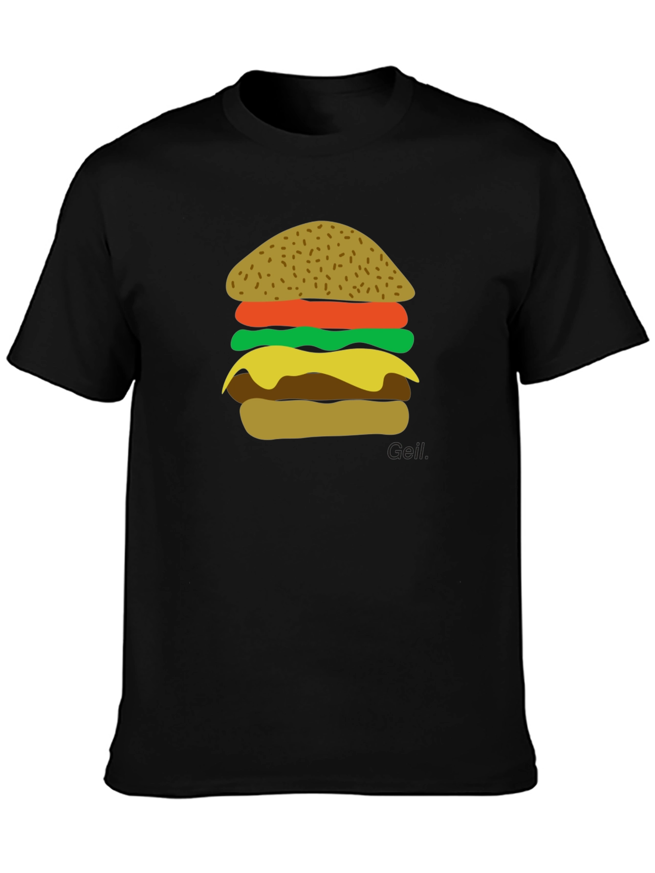 Burger Graphic Black T-Shirt - Foodie Tee
