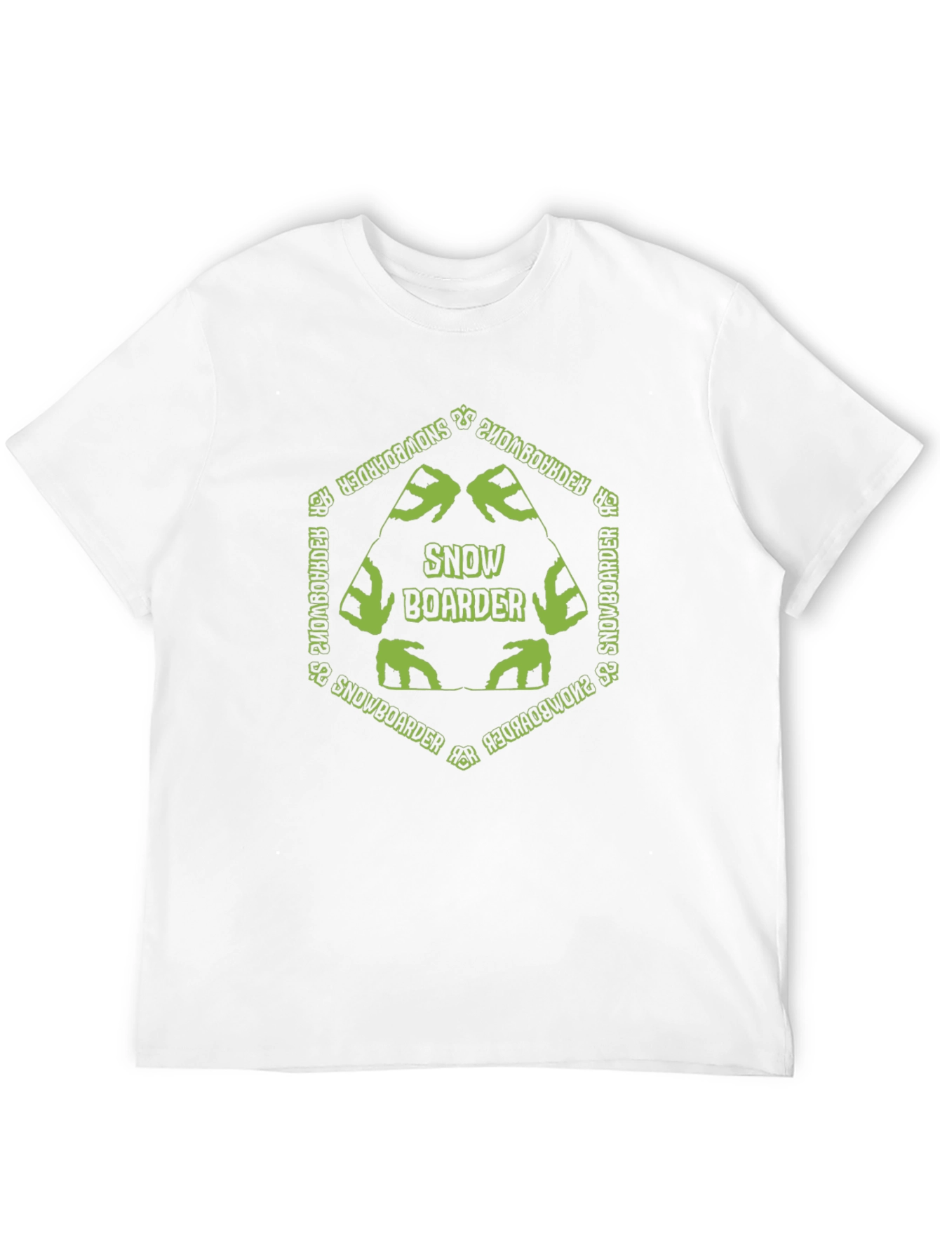 Snowboarder Hexagon Graphic Tee - Black Cotton