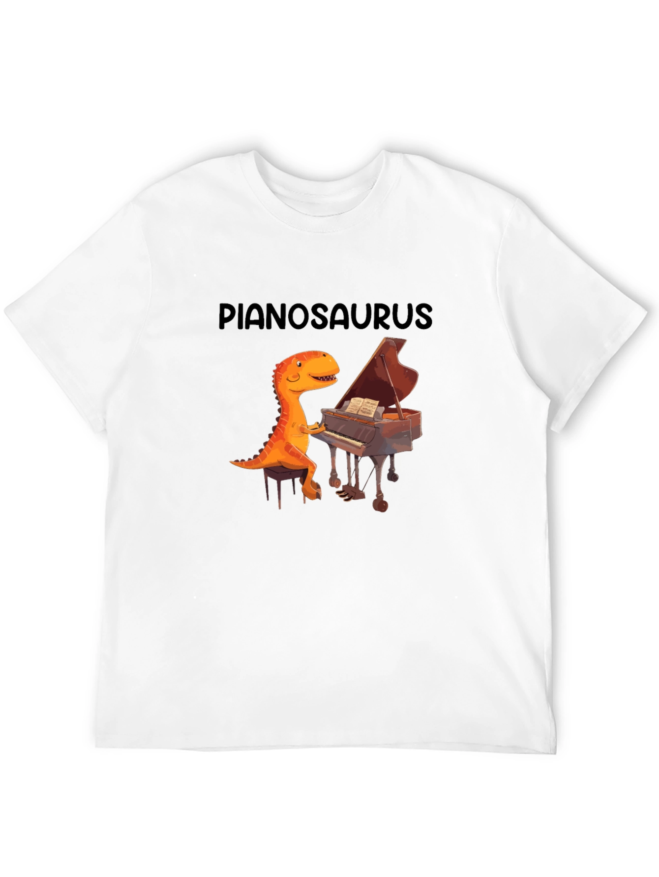 Pianosaurus Graphic Tee - Dino Piano Player Shirt