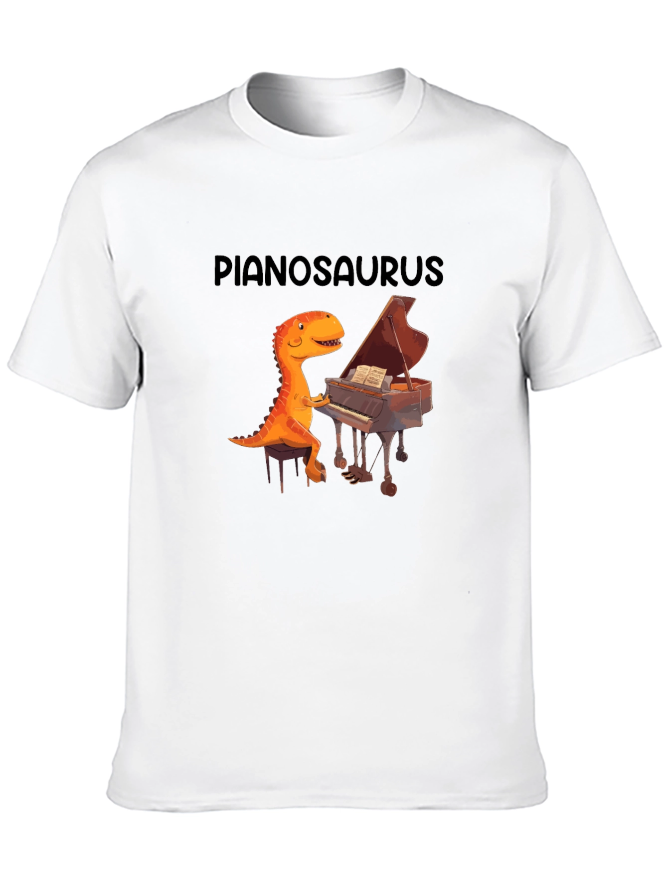 Pianosaurus Graphic Tee - Dino Piano Player Shirt