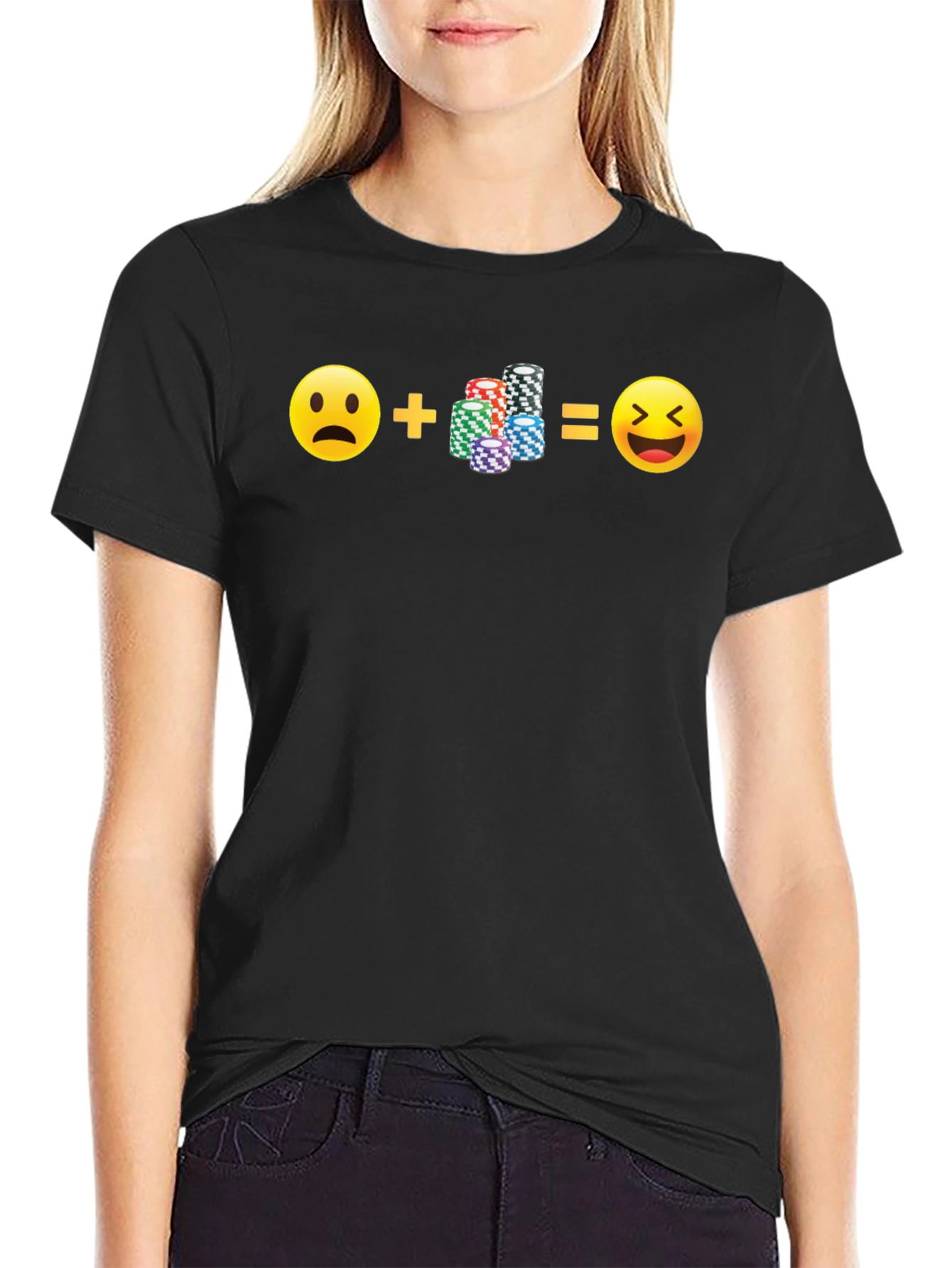 Poker Chip Emoji T-Shirt - Funny Gambler Tee