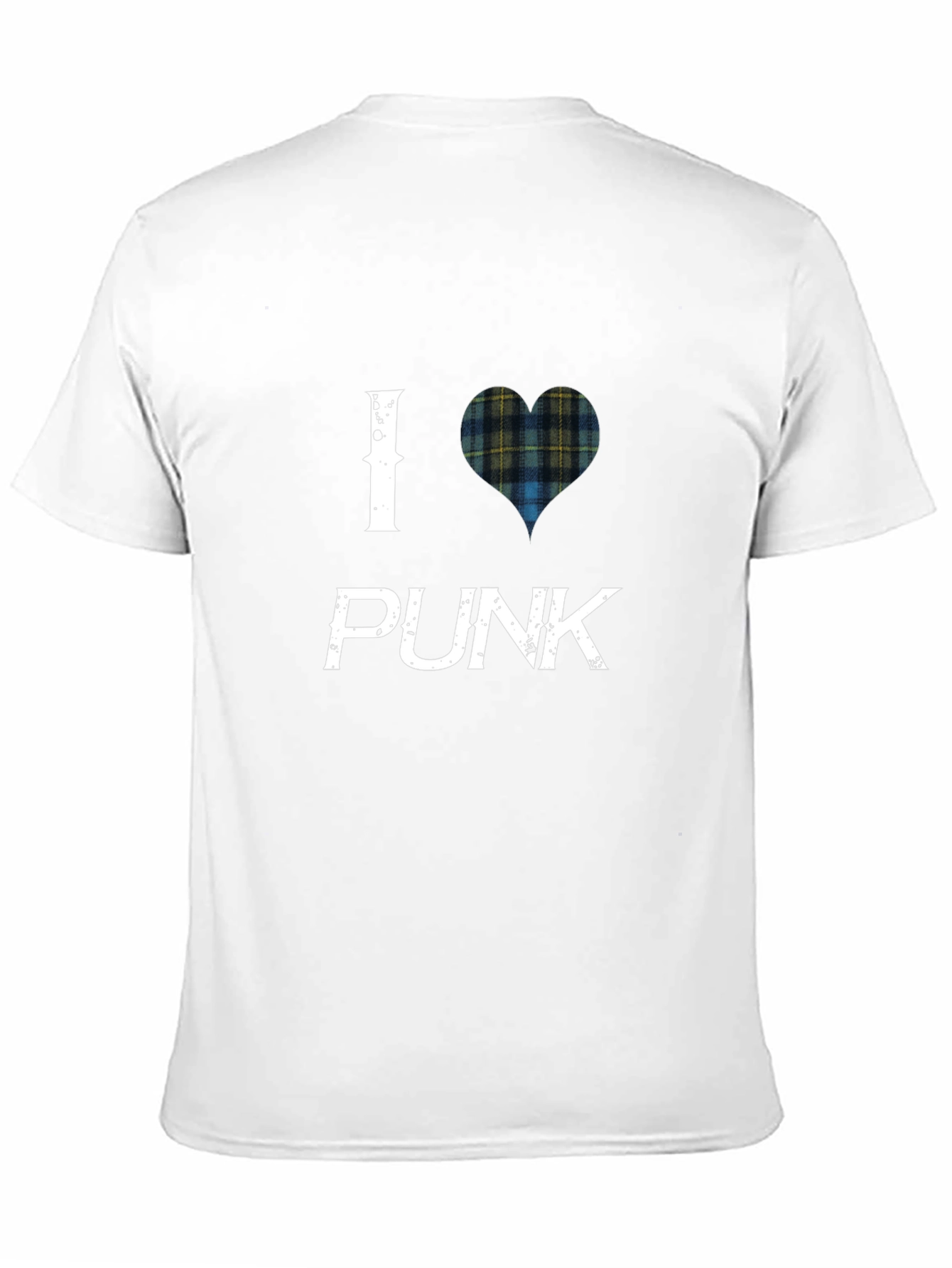 I Heart Punk Scottish Tartan Black T-Shirt
