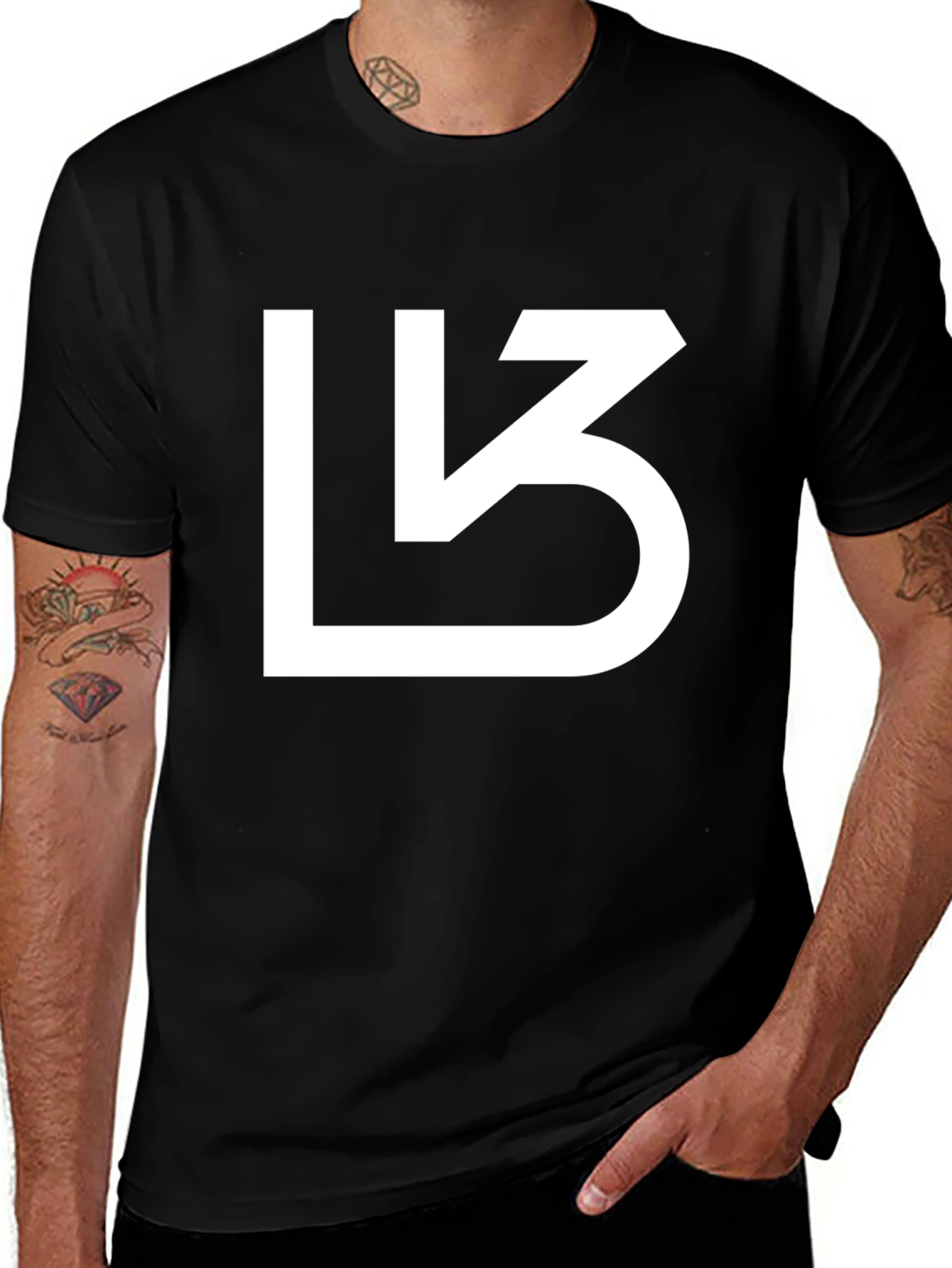 Abstract Logo Black T-Shirt Casual Wear