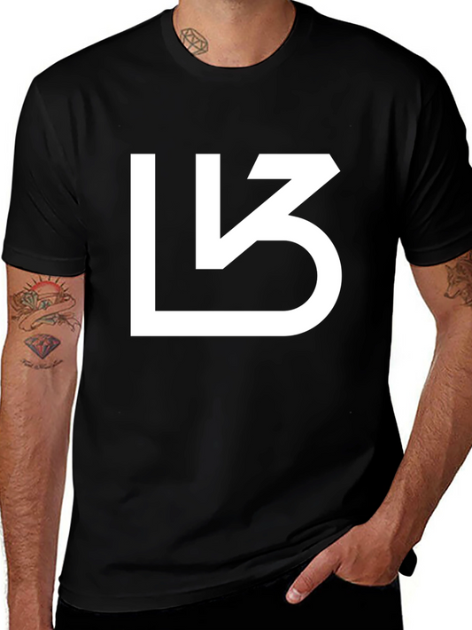 Abstract Logo Black T-Shirt Casual Wear