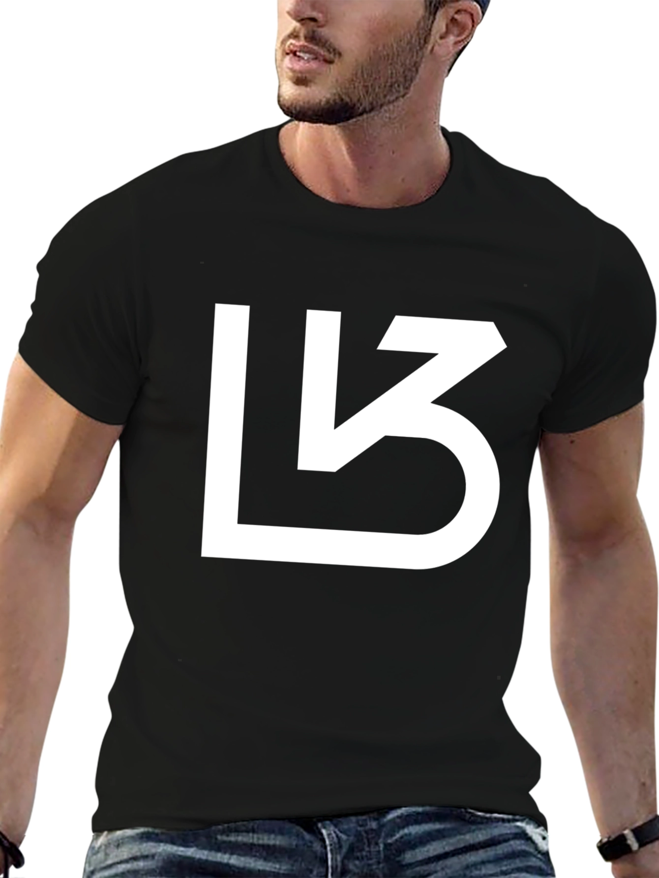 Abstract Logo Black T-Shirt Casual Wear