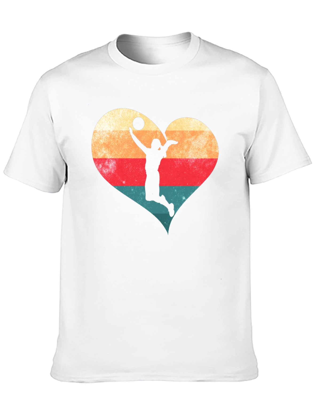 Volleyball Heart Graphic Tee - Sporty Casual