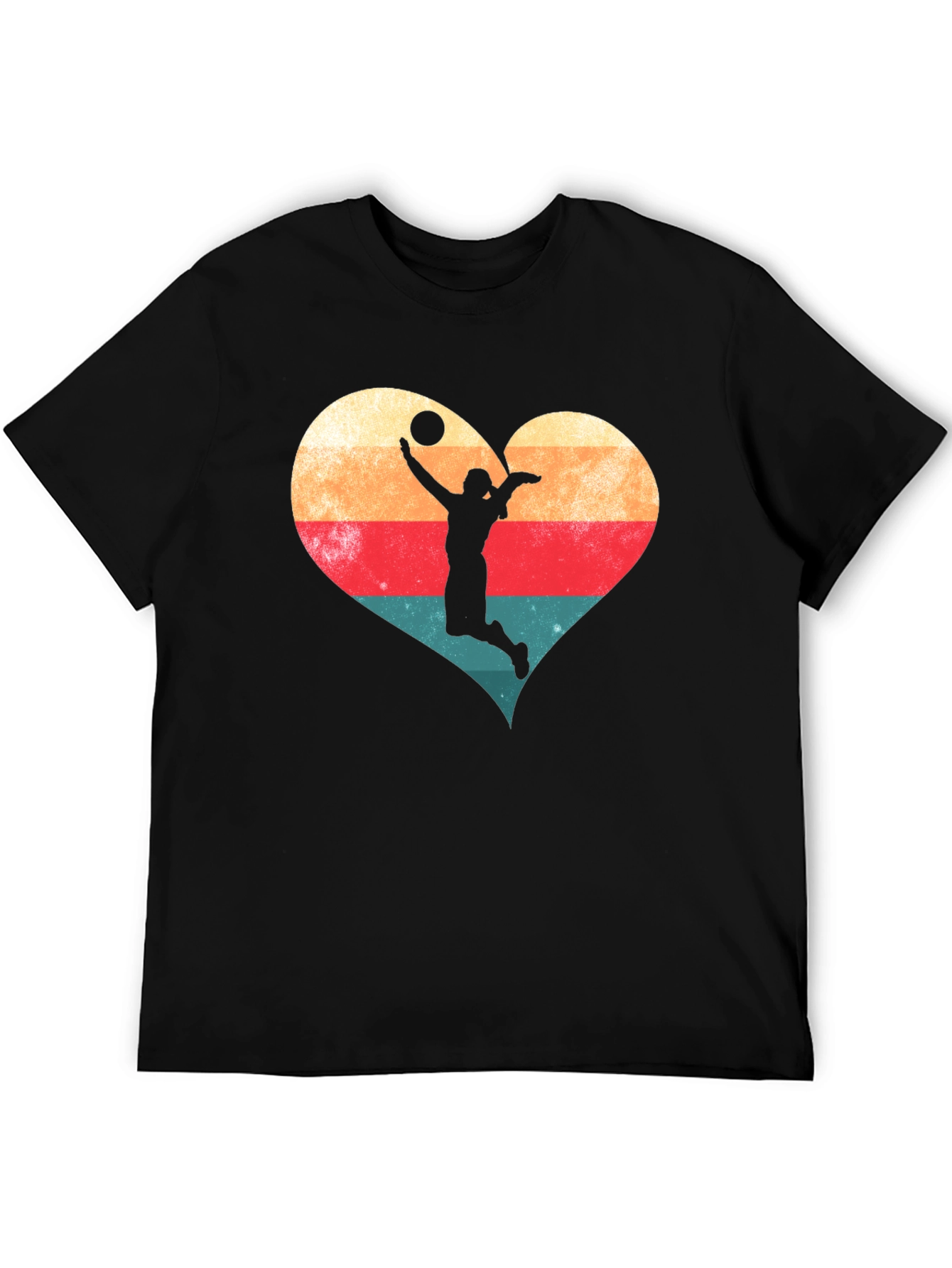 Volleyball Heart Graphic Tee - Sporty Casual