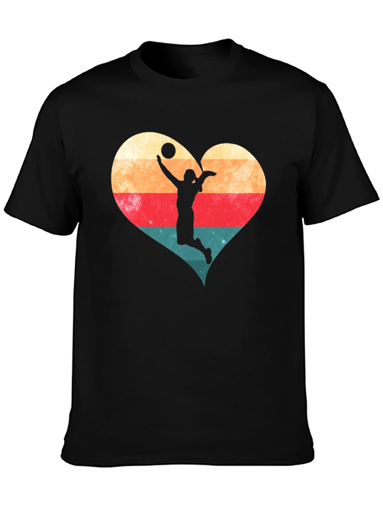 Volleyball Heart Graphic Tee - Sporty Casual