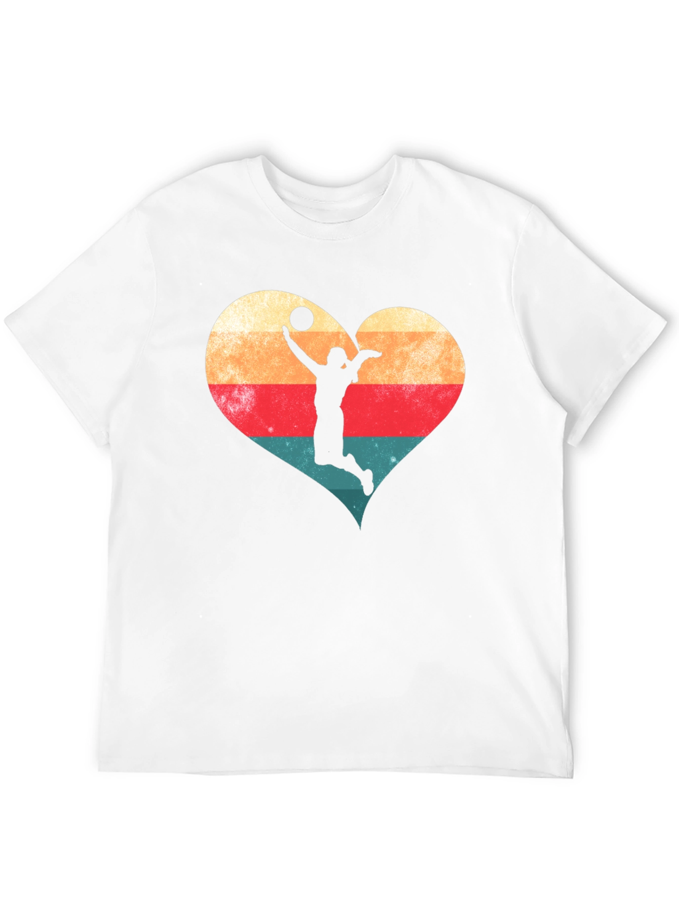 Volleyball Heart Graphic Tee - Sporty Casual