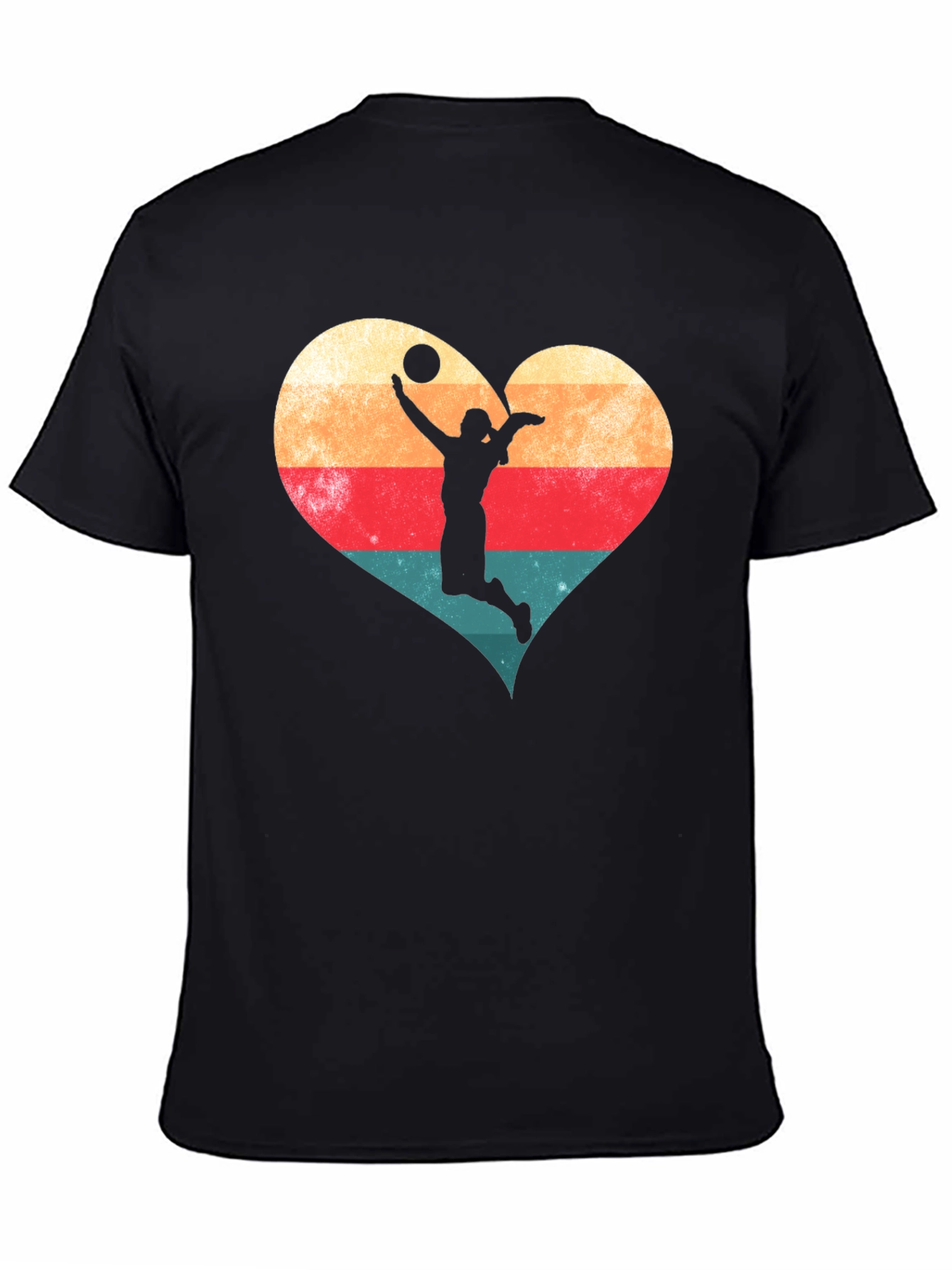 Volleyball Heart Graphic Tee - Sporty Casual