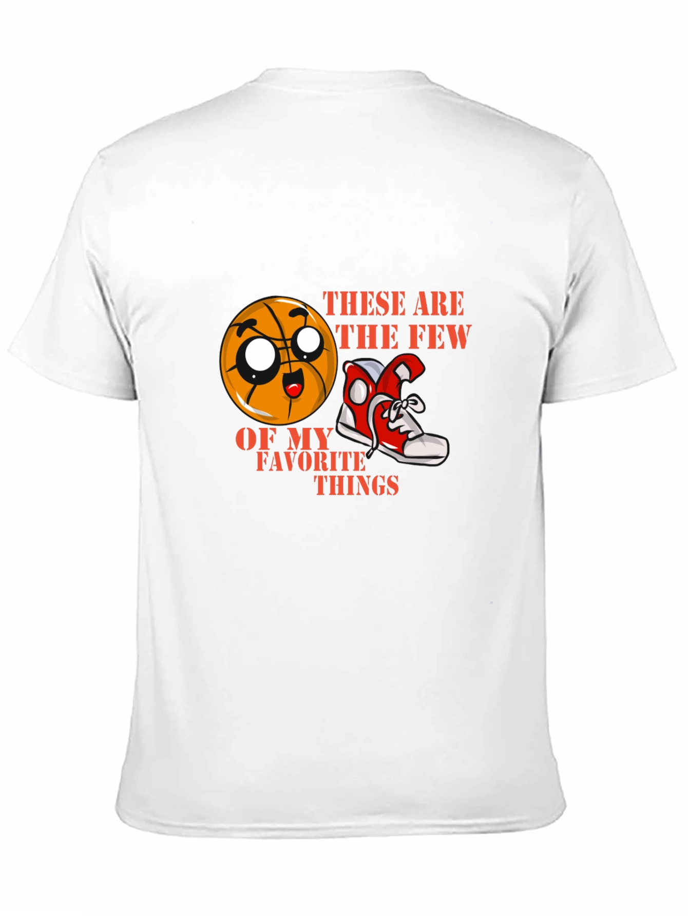 Cartoon Basketball and Sneaker Graphic Tee